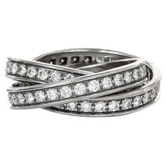Cartier, bague à anneau Trinity classique en or blanc 18 carats et diamants, taille 50