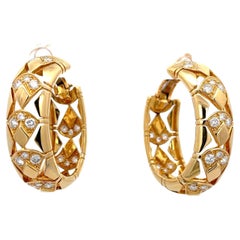 Cerchi ovali con diamanti Cartier Estate in oro giallo 18 carati