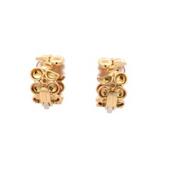 Estate Cartier Honeymoon Huggie Earrings 18K Yellow Gold