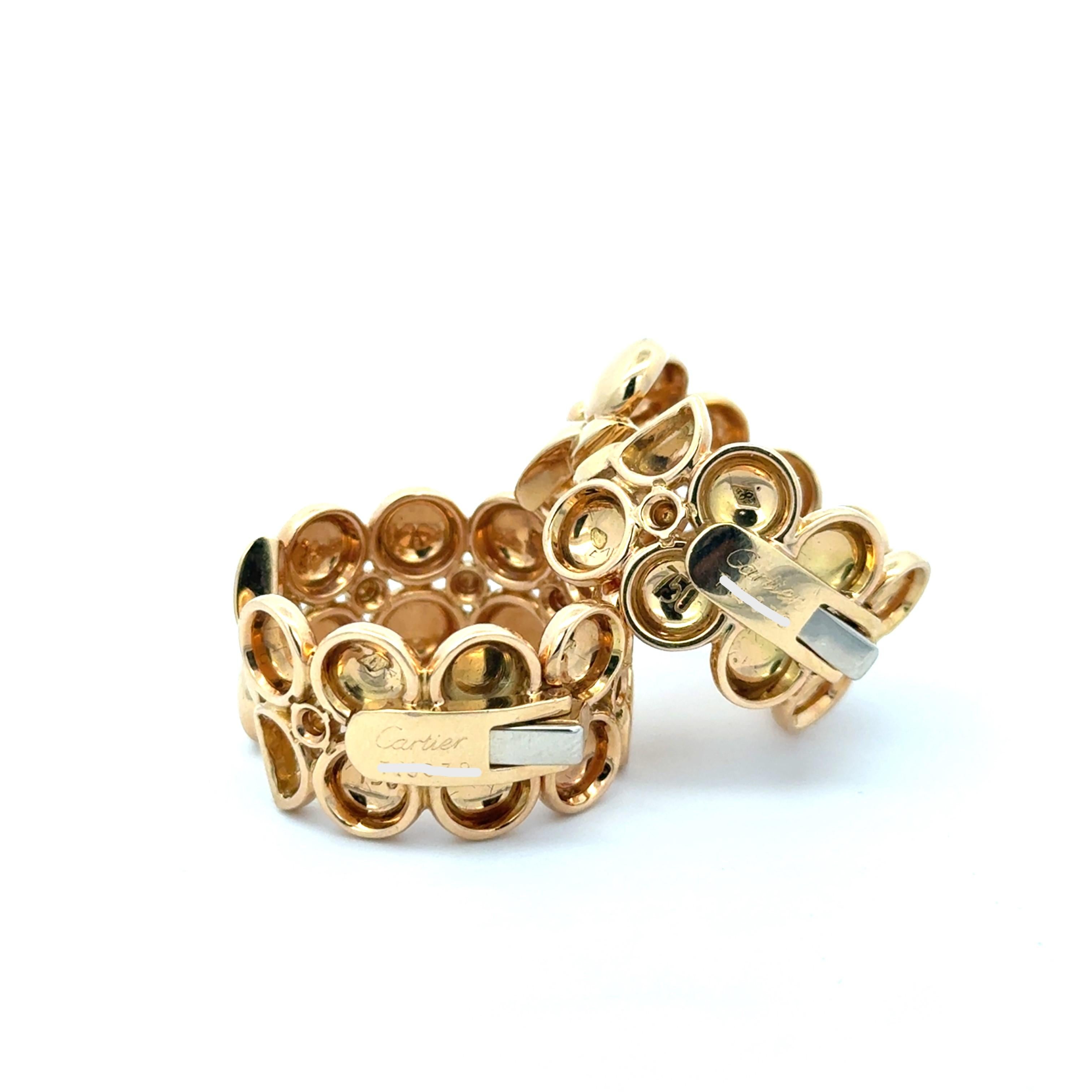 Cartier, boucles d'oreilles Huggie lune de lune en or jaune 18 carats en vente 1