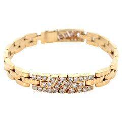 Estate Cartier Maillon Panthere 1.65ctw Diamond Bracelet 18K Yellow Gold