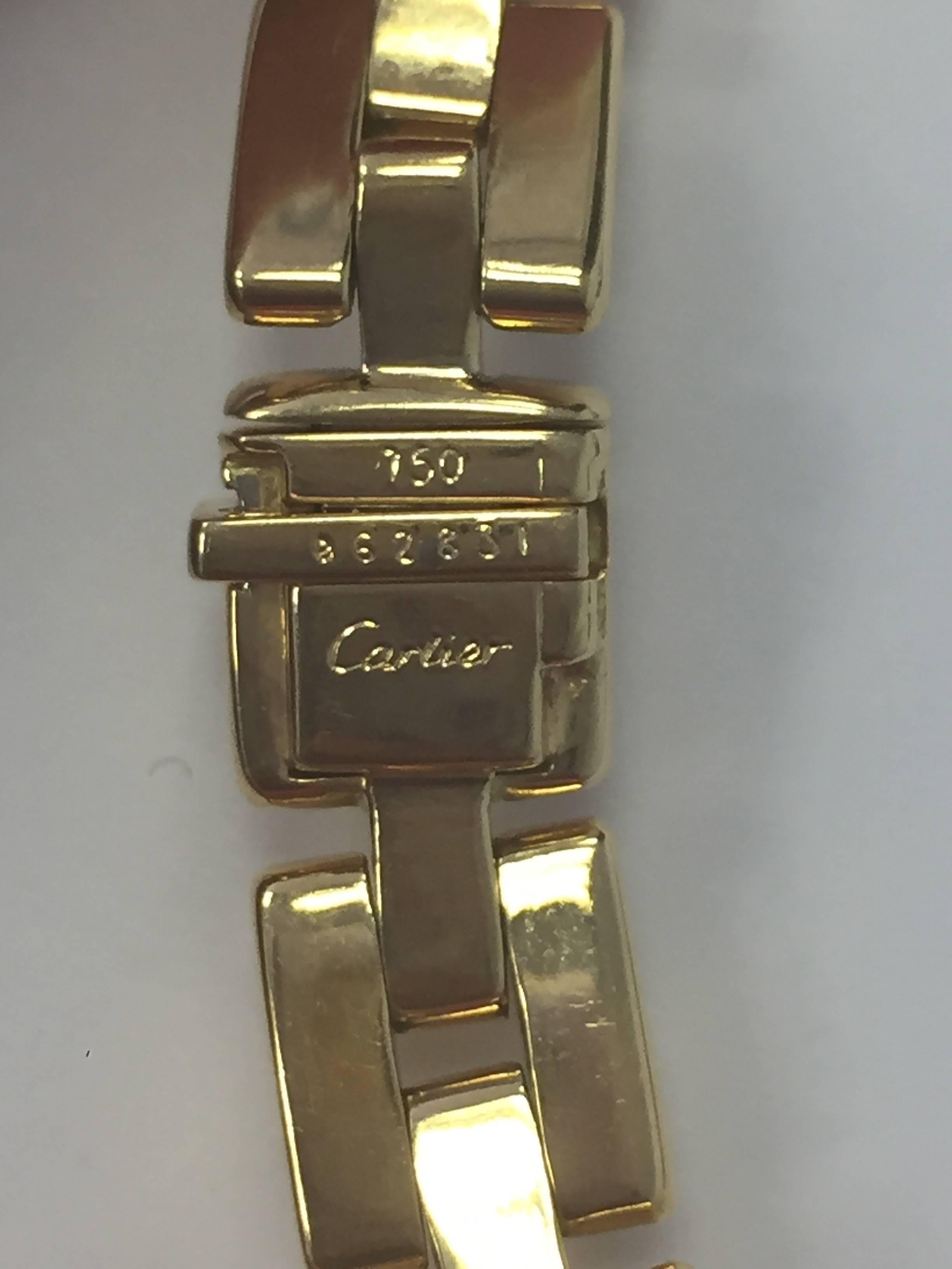 Estate Cartier Maillon Panthere Necklace in 18 Karat Yellow Gold with Diamonds In Excellent Condition In Los Angeles, CA