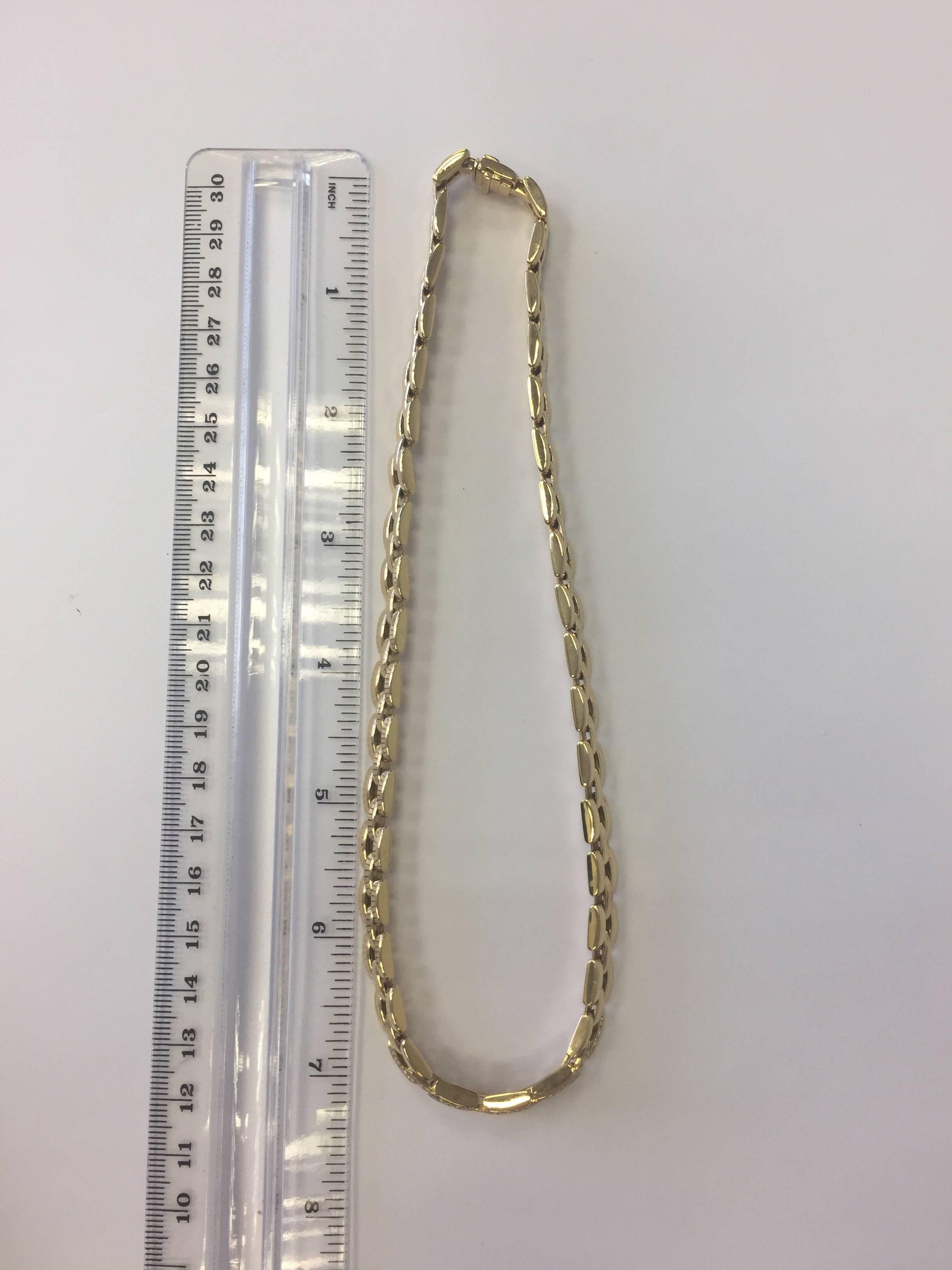 Women's or Men's Estate Cartier Maillon Panthere Necklace in 18 Karat Yellow Gold with Diamonds