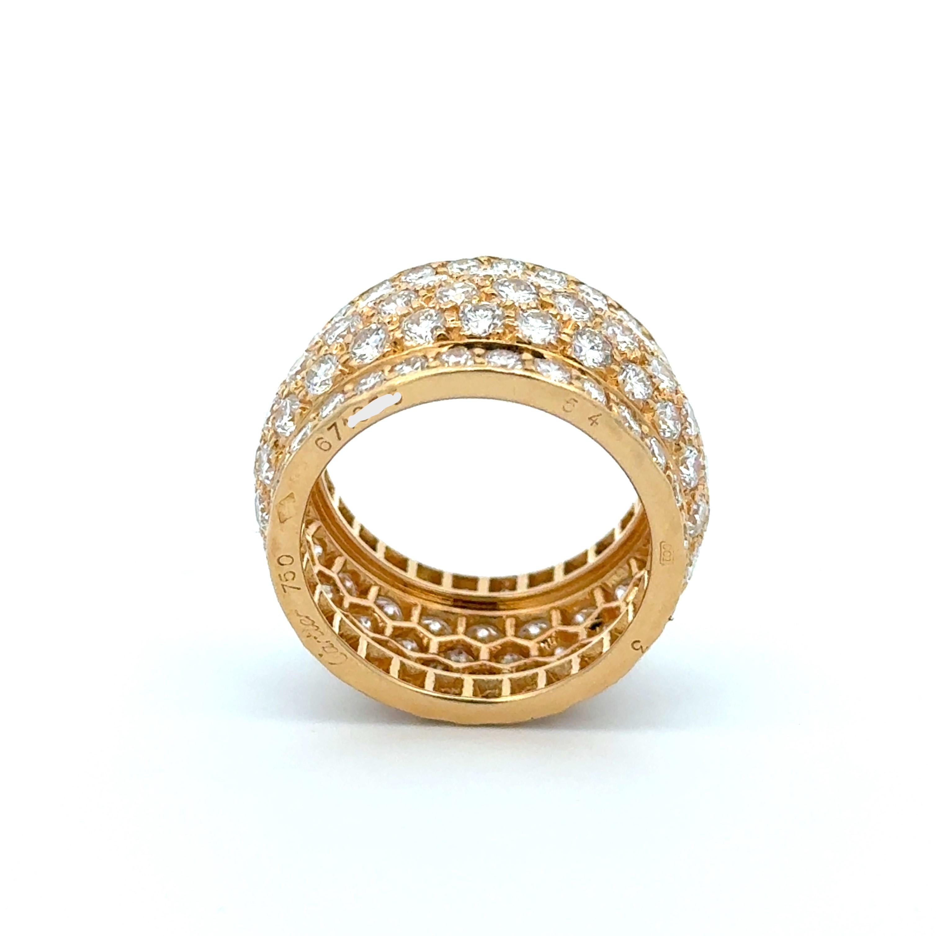 Taglio rotondo Fascia di diamanti Cartier Nigeria Estate in oro giallo 18 carati in vendita