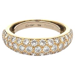 Nachlass Cartier Pave Diamantring 18k Gelbgold mit Pavé-Diamant