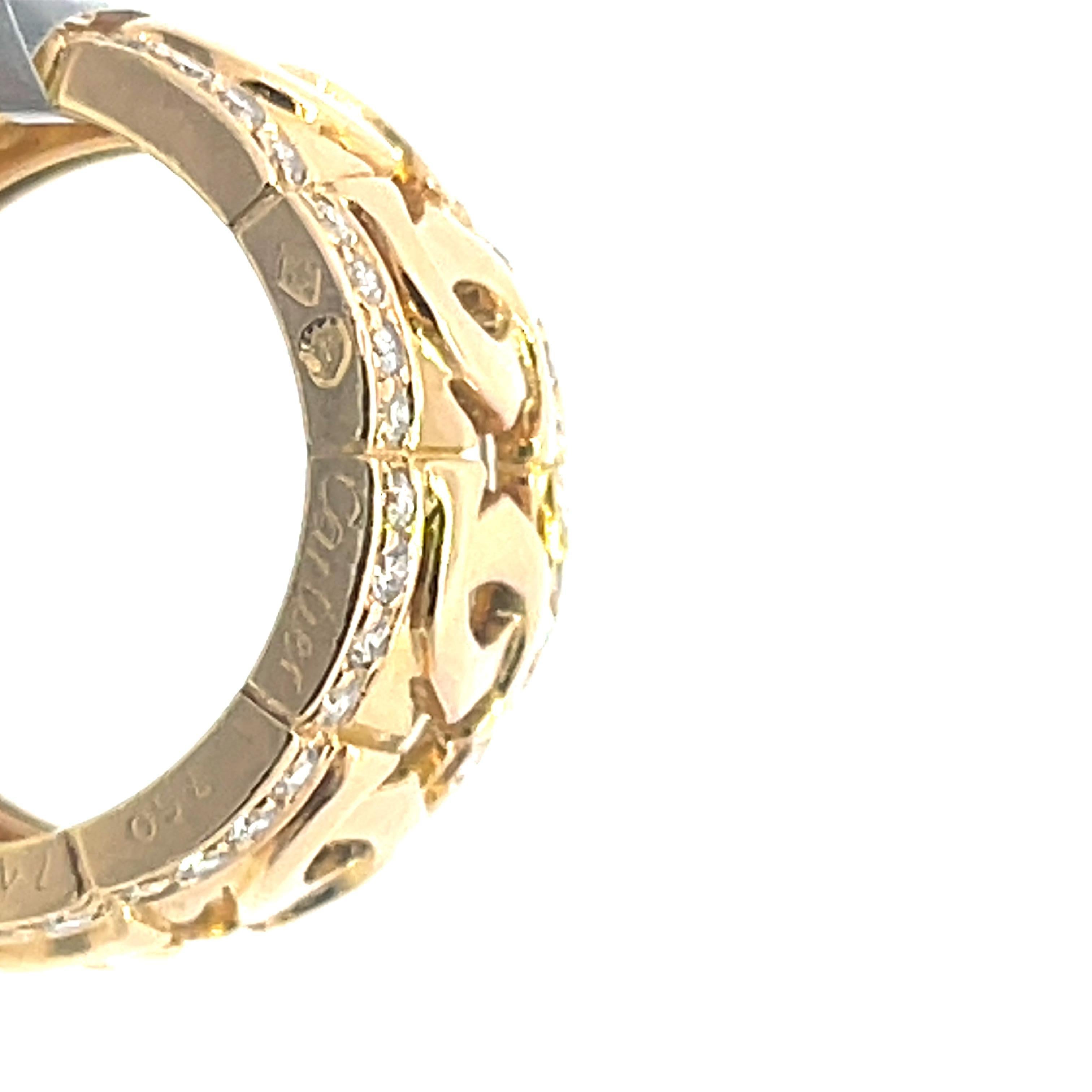 Estate Cartier Signature C Diamond Ring 18K Yellow Gold In Excellent Condition In Dallas, TX