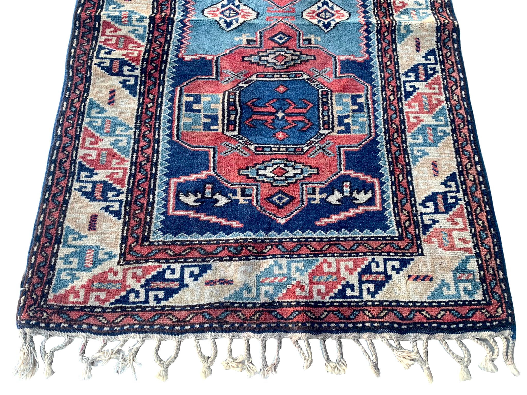 Hand-Knotted Estate Caucasus Kazak For Sale