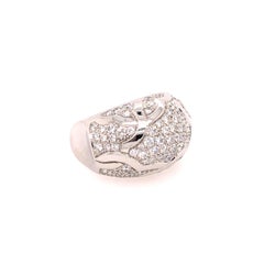 Estate Chanel Camilia Diamond Ring 18K White Gold