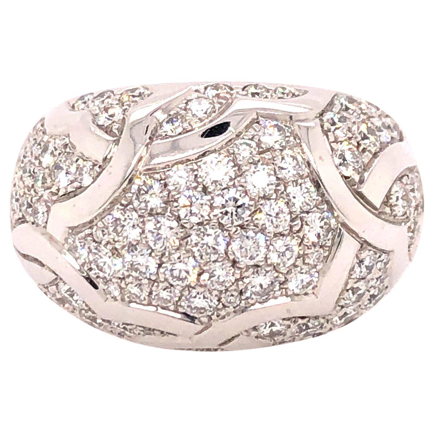 Estate Chanel Camilia Diamond Ring 18K White Gold in vendita