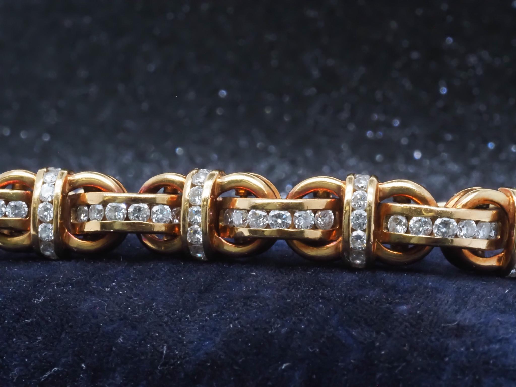 Bracciale di proprietà Charles Krypell in oro giallo 18 carati con diamanti - VHK#362a 5