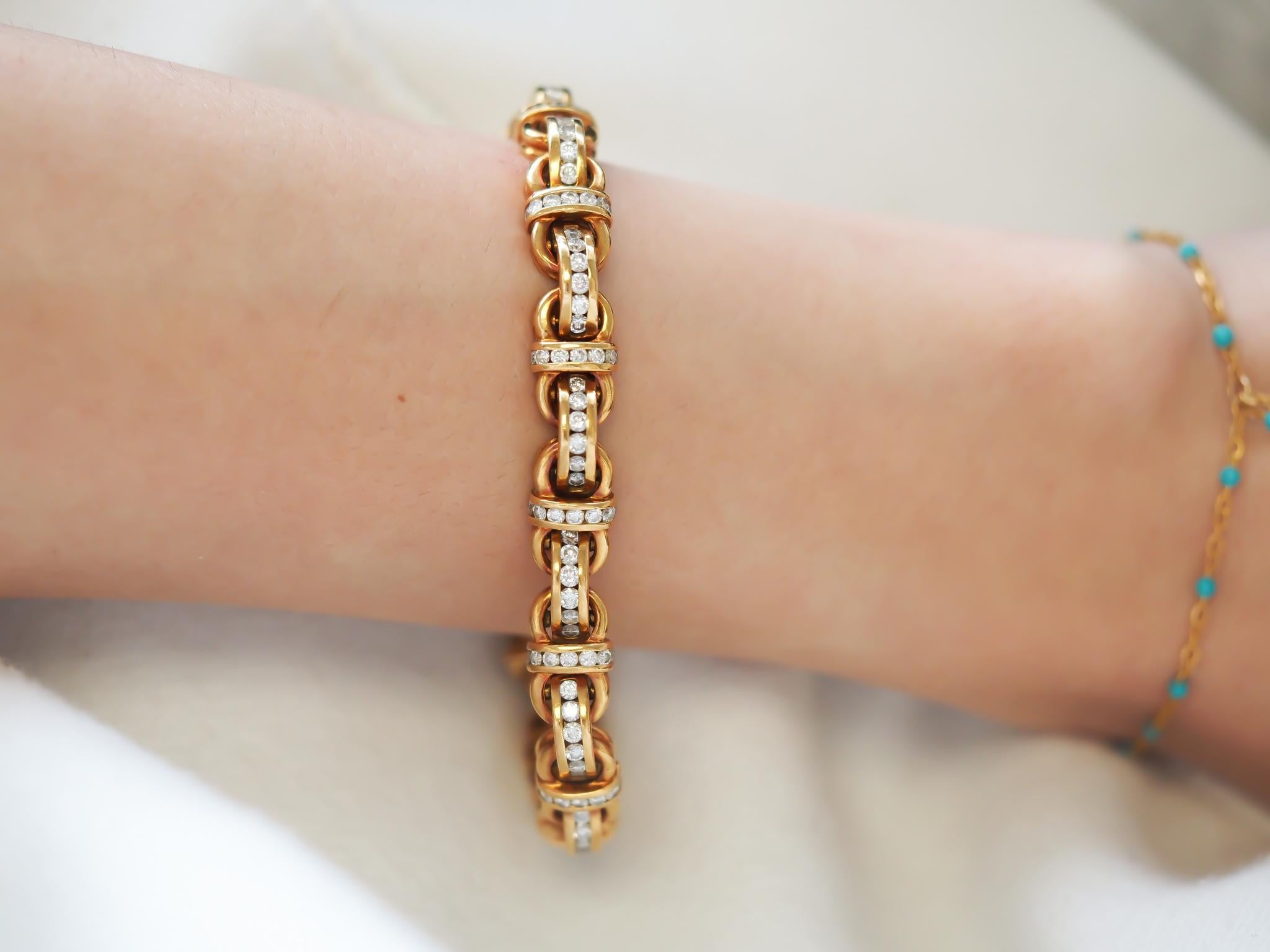 Bracciale di proprietà Charles Krypell in oro giallo 18 carati con diamanti - VHK#362a In condizioni ottime a Hicksville, NY