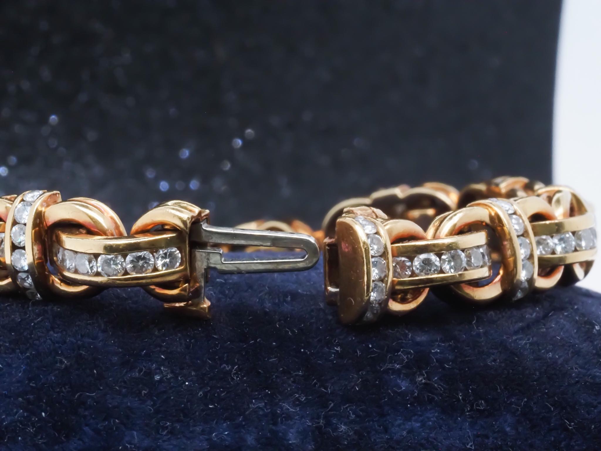 Donna Bracciale di proprietà Charles Krypell in oro giallo 18 carati con diamanti - VHK#362a