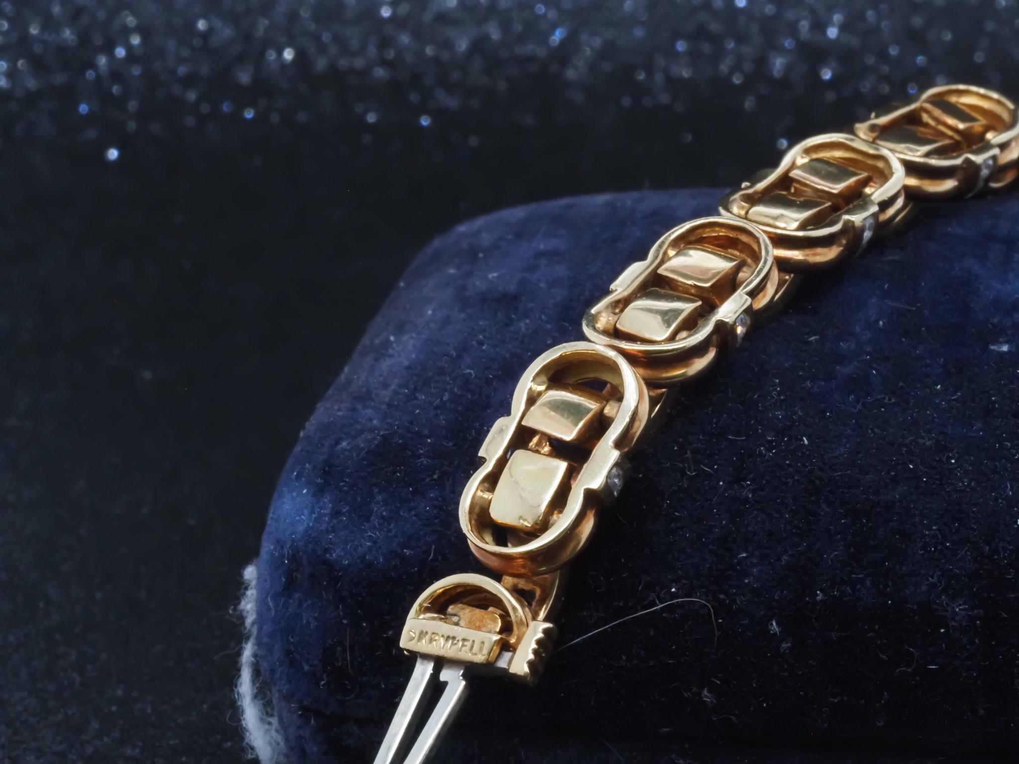 Bracciale di proprietà Charles Krypell in oro giallo 18 carati con diamanti - VHK#362a 2