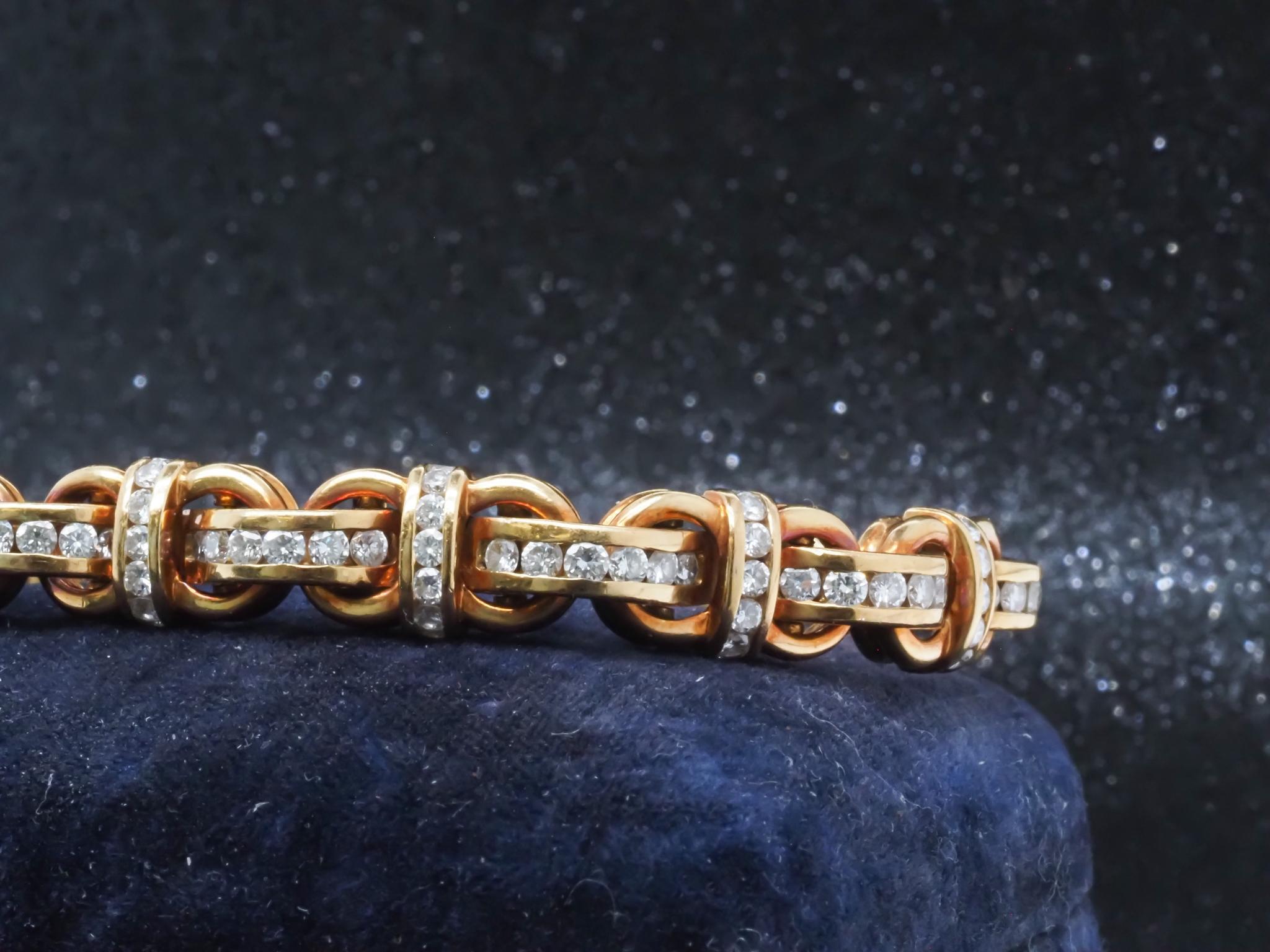 Bracciale di proprietà Charles Krypell in oro giallo 18 carati con diamanti - VHK#362a 4