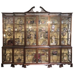 Estate Chippendale Mahogany Display Breakfront