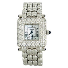 Estate Chopard Diamond and Mother of Pearl Watch in 18K With Paperwork