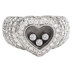 Bague coeur en diamant Chopard en or blanc 18 carats Fine Jewelry Pre Owned