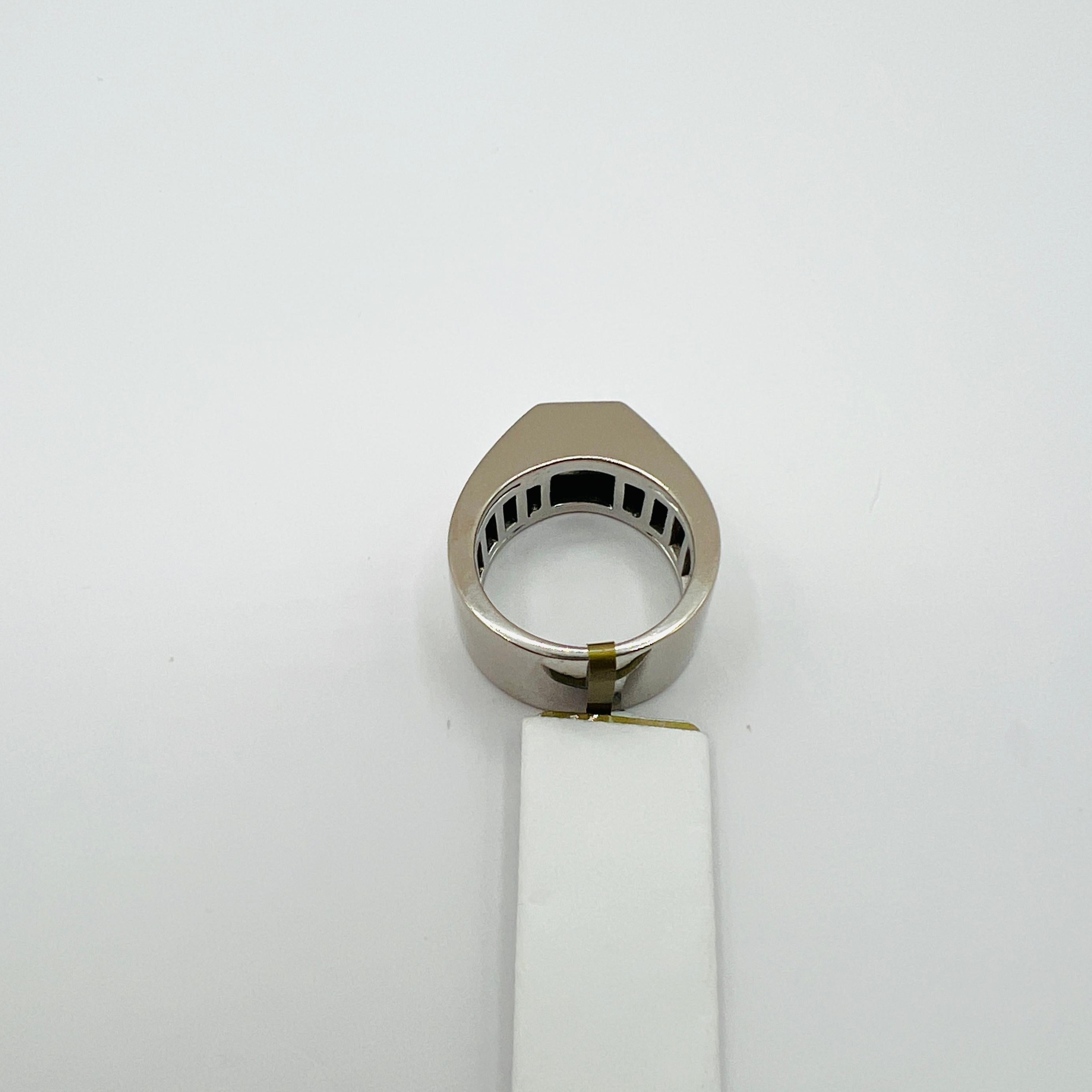 Estate Chopard Floating White Diamond Ring, Earring, and Pendant Set in 18K Gold For Sale 7