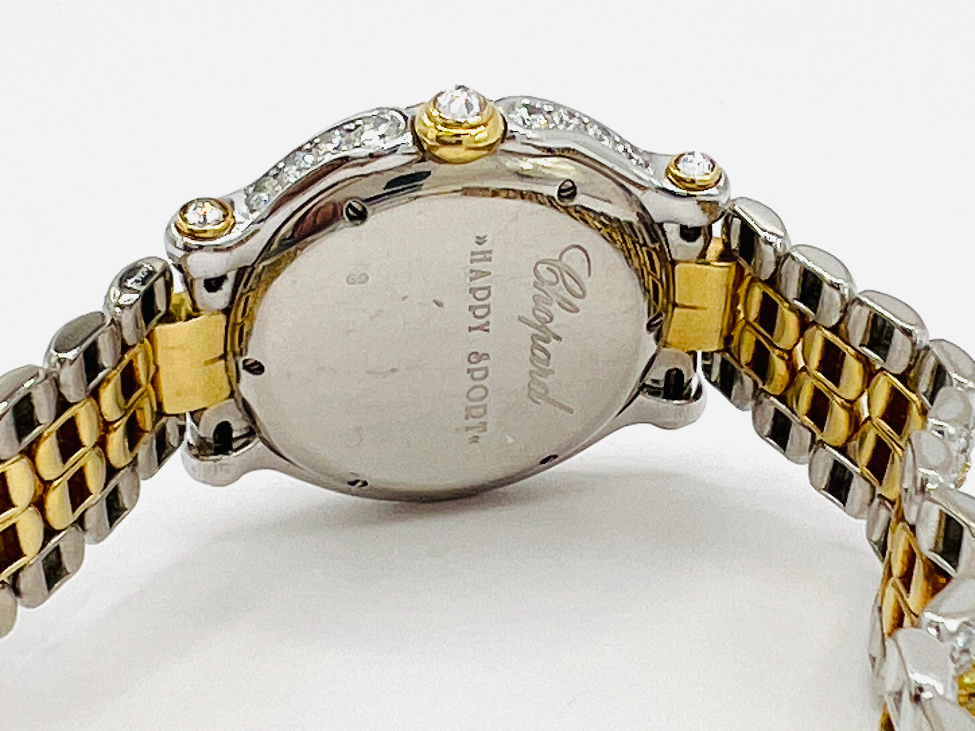 Nachlass Chopard Happy Sport Damenuhr, zweifarbige weiße und gelbe Diamanten 2