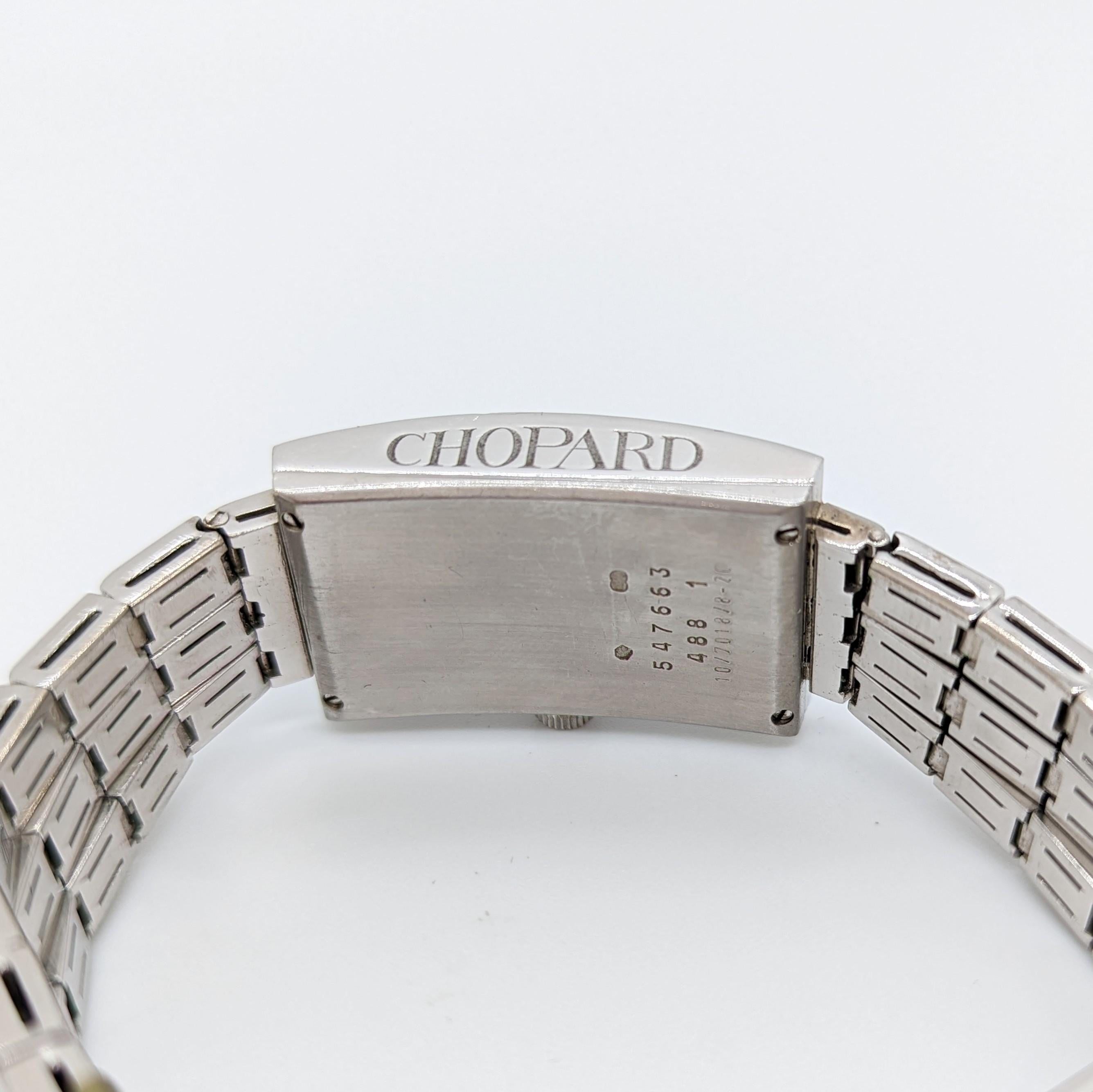 Nachlass Chopard Perlmutt- und weiße Diamantuhr aus 18 Karat Gold für Damen oder Herren im Angebot