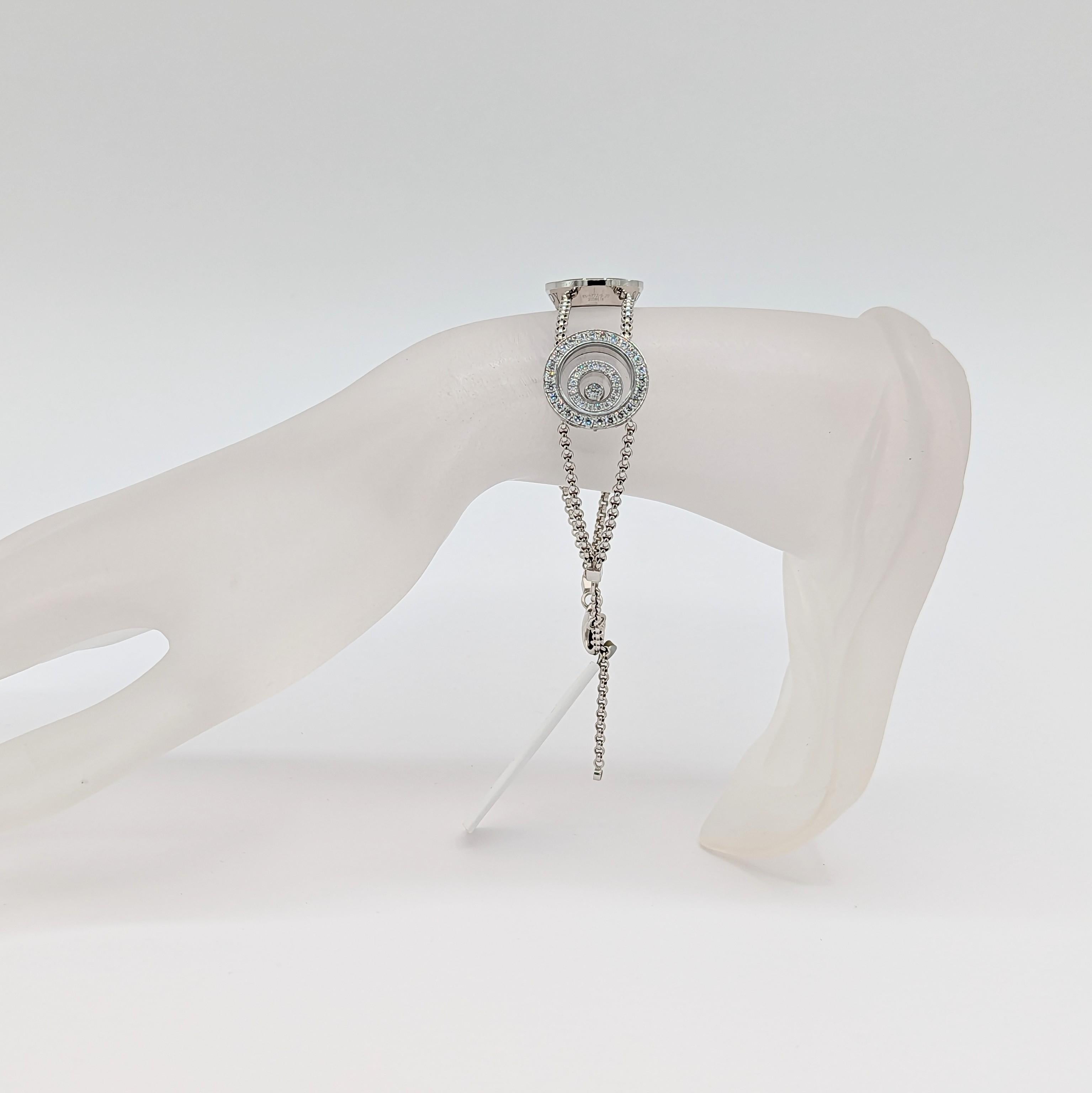 Taille ronde Chopard, bracelet de succession en or blanc 18 carats et diamants blancs en vente