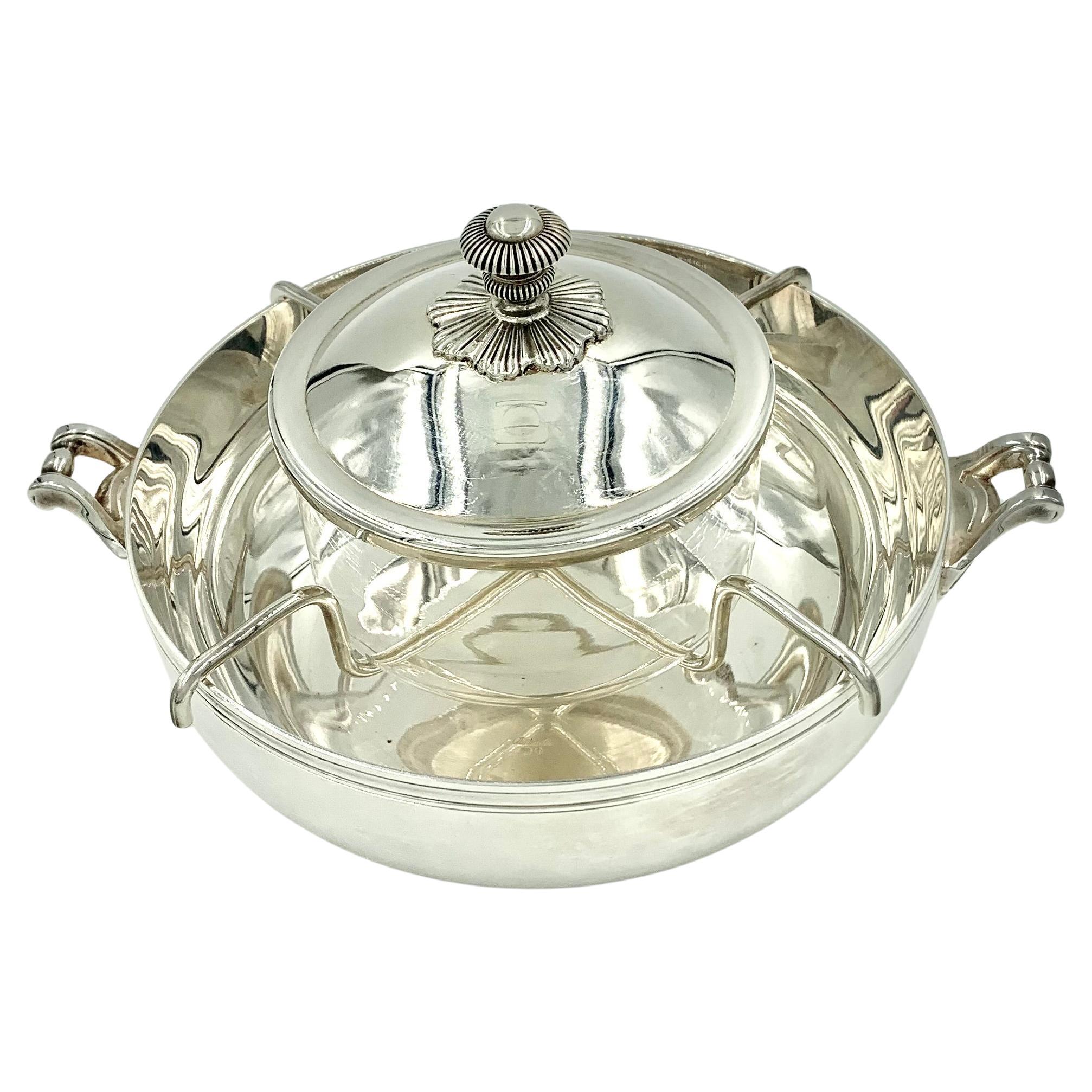 Estate Christofle Empire Style Four Piece Large Caviar Serving Set