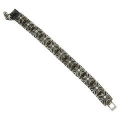 Used Estate Chrome Hearts 2012 Silver Heavy Pete Punk Square Floral Link Bracelet