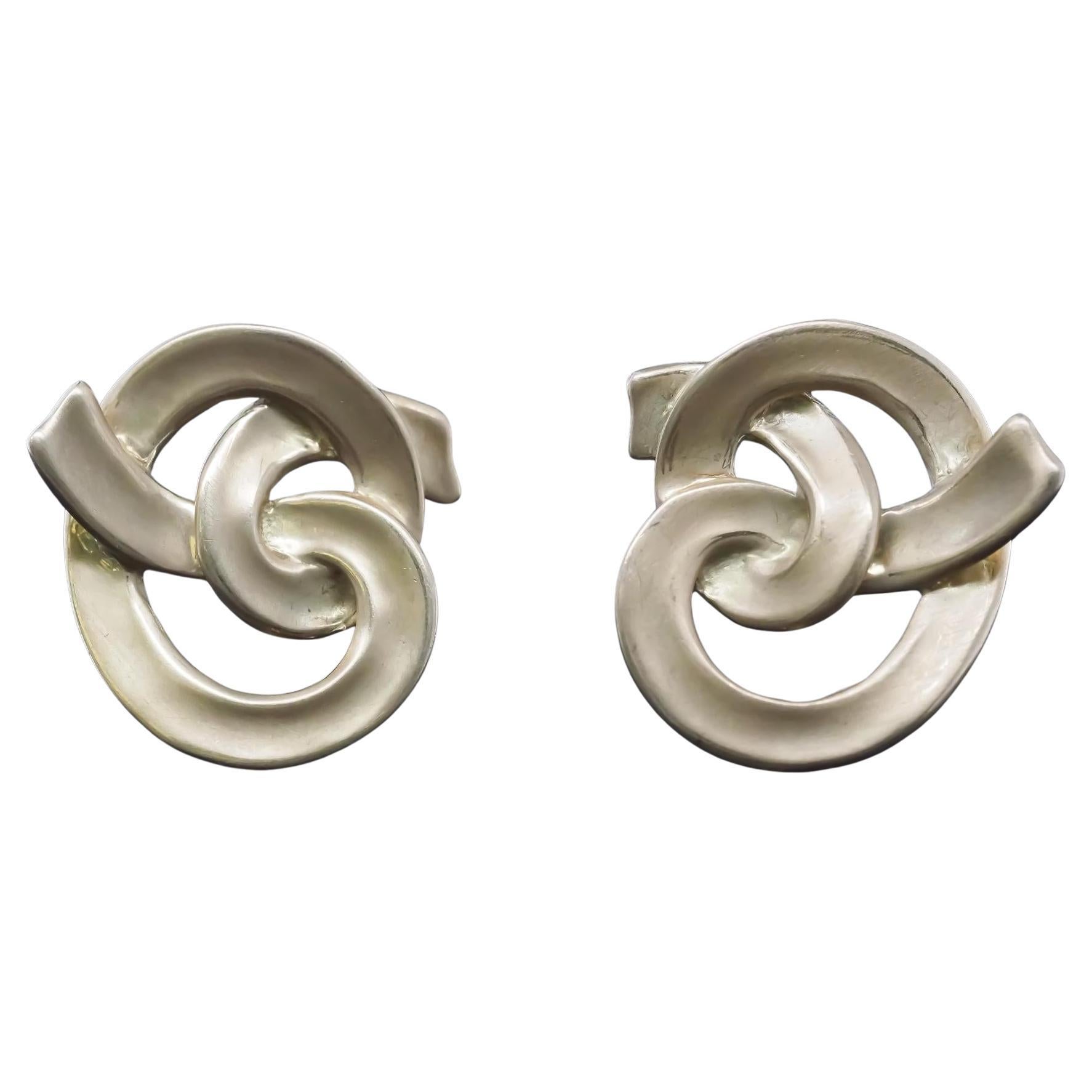 Estate Circa 1984 Angela Cummings 18K Yellow Gold Knot Earrings - VHK#987