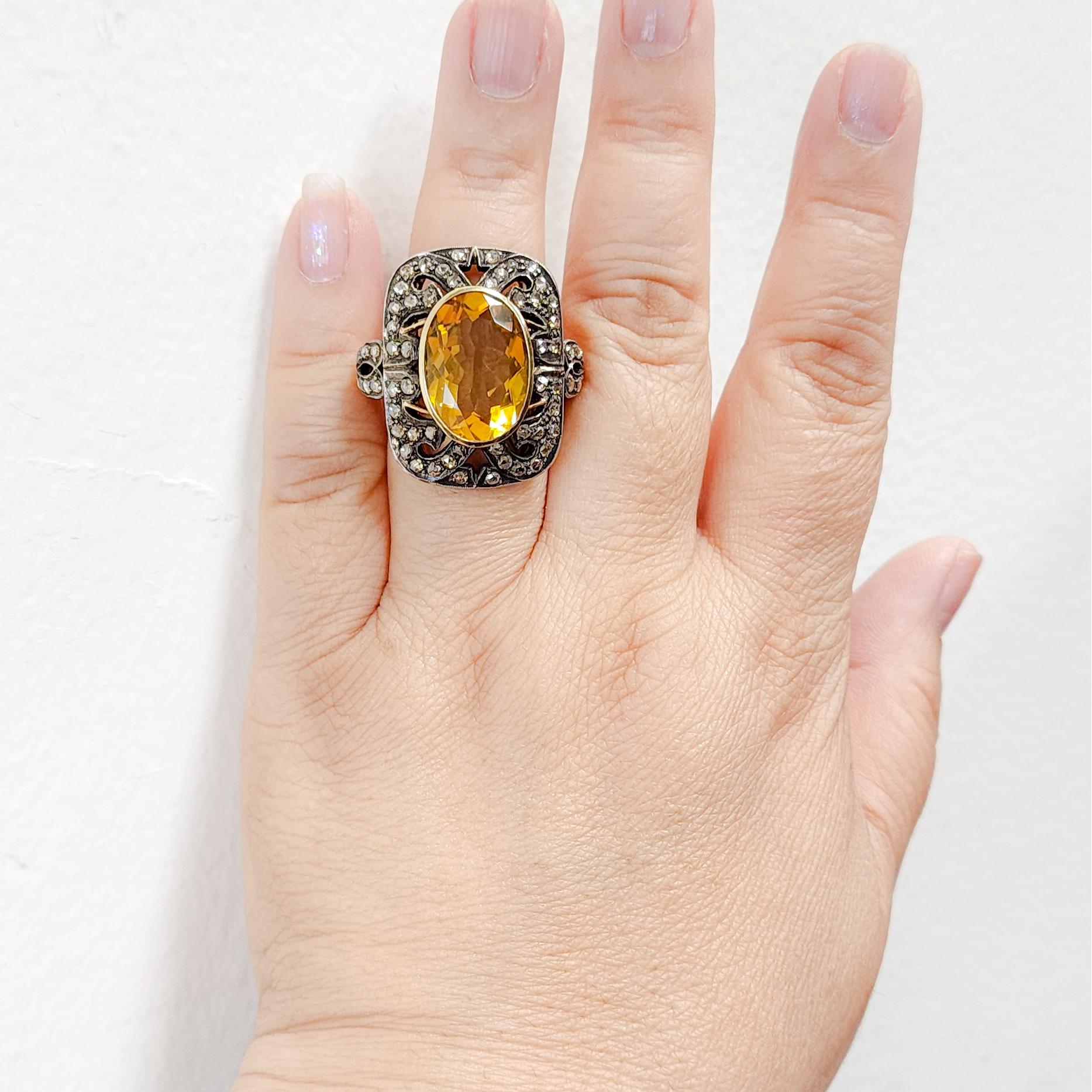 estate citrine engagement ring