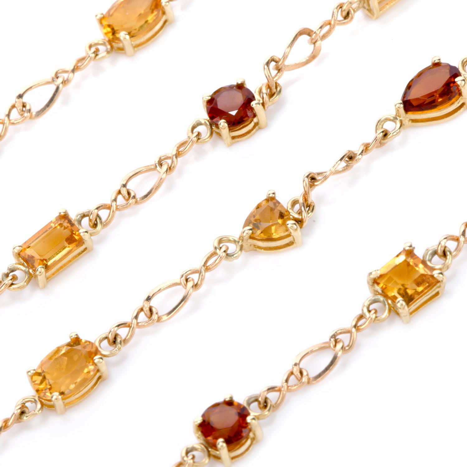 citrine and garnet necklace