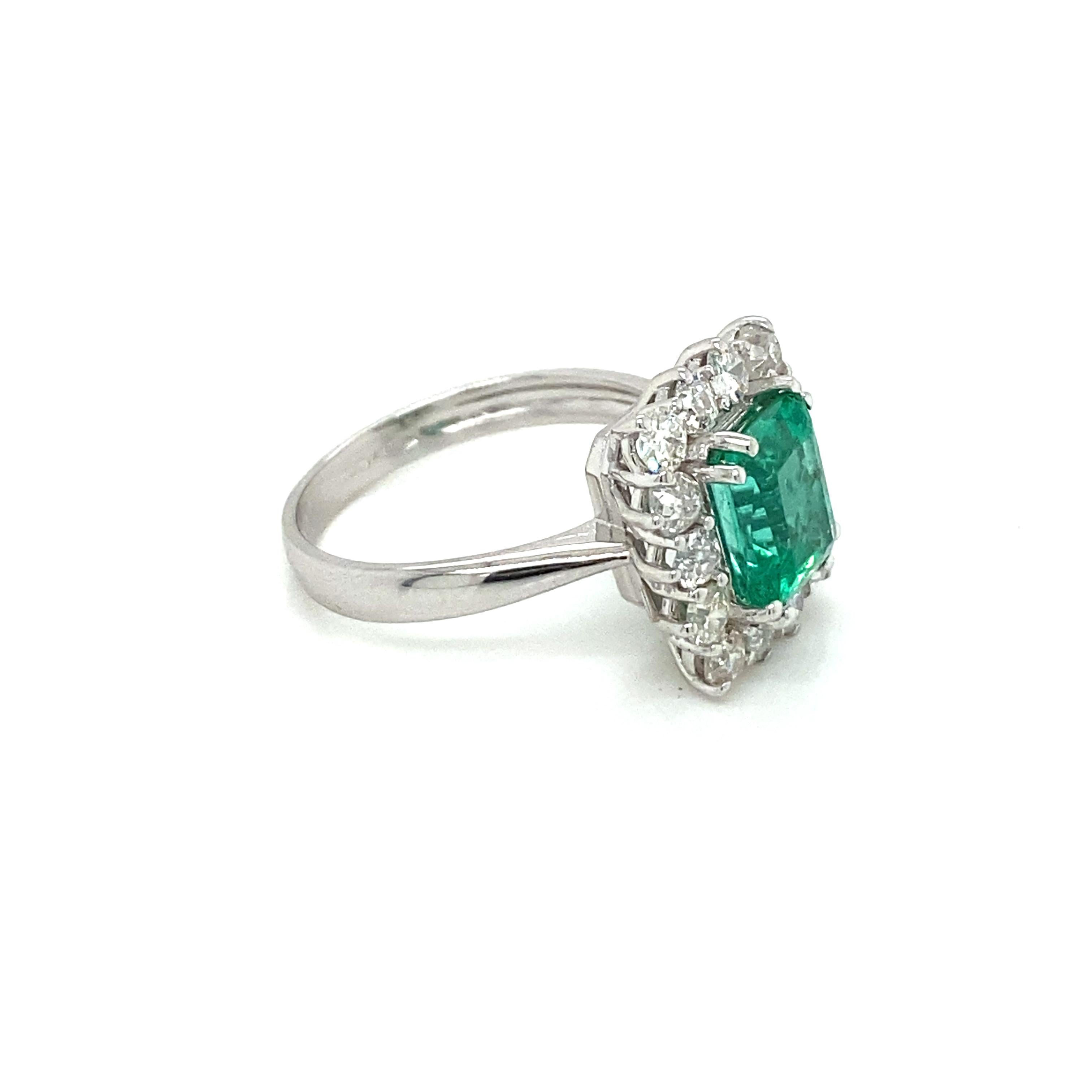 Estate Colombian Emerald Diamond Ring 3