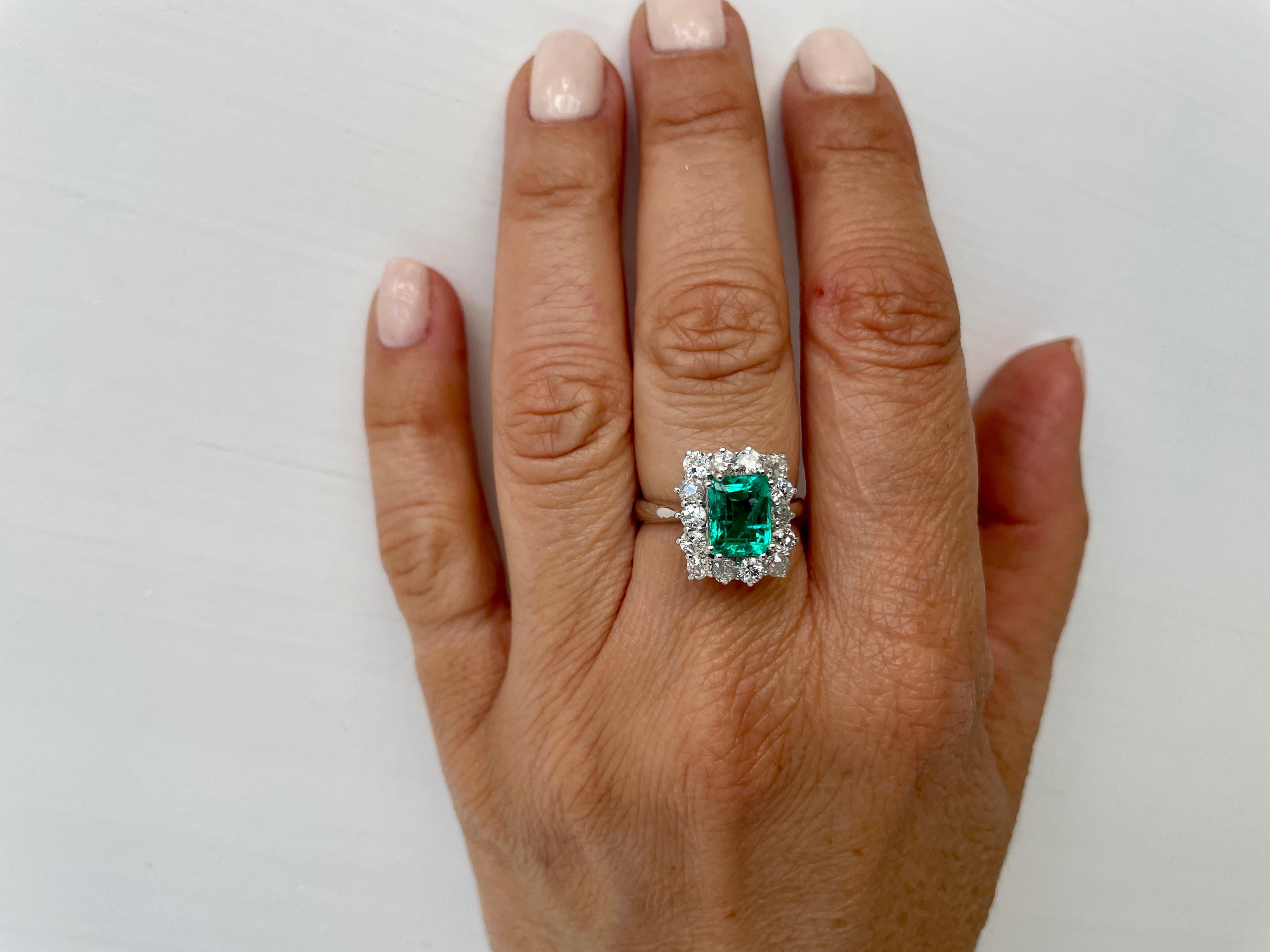 Estate Colombian Emerald Diamond Ring 4