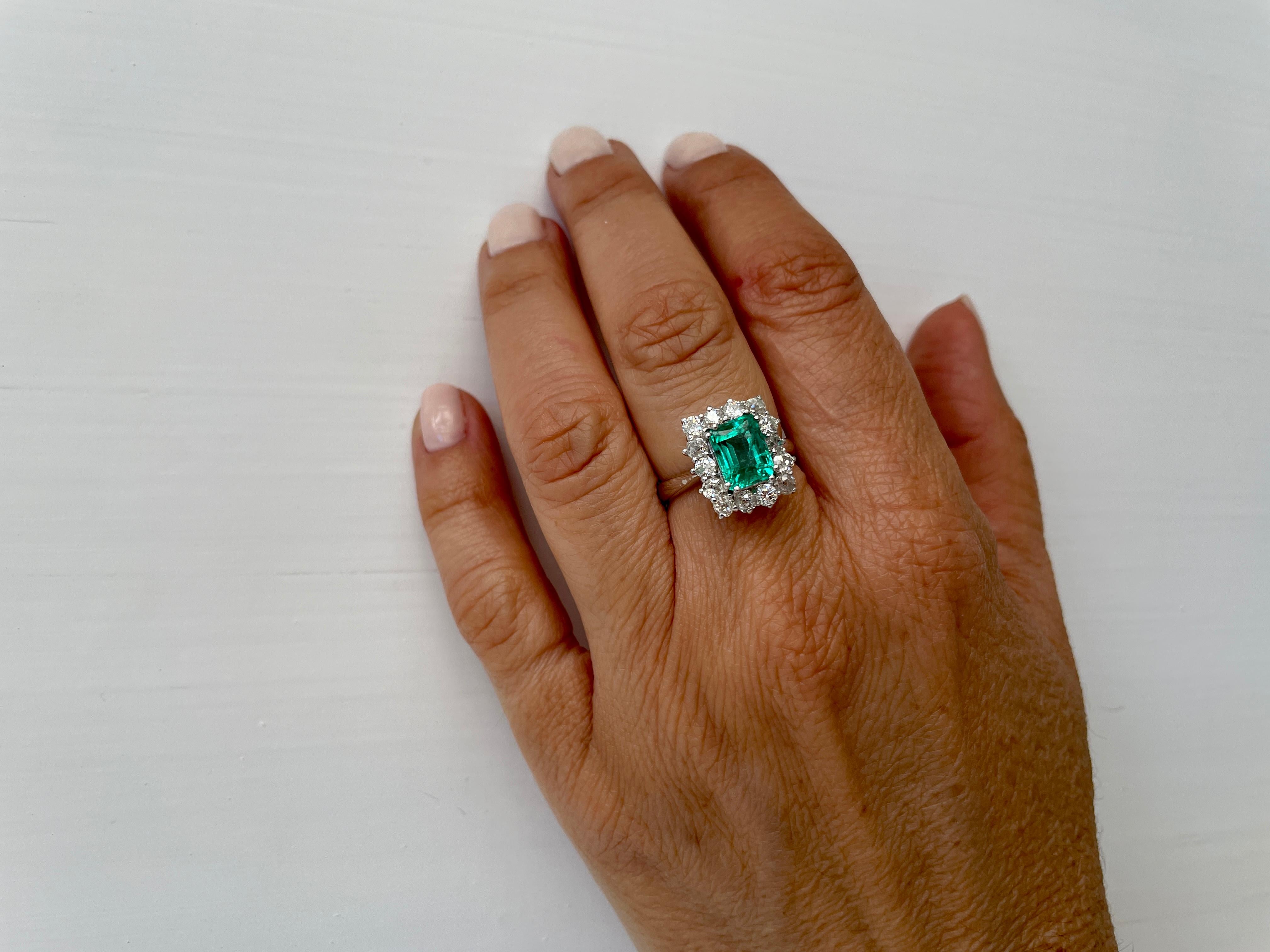 Estate Colombian Emerald Diamond Ring 5