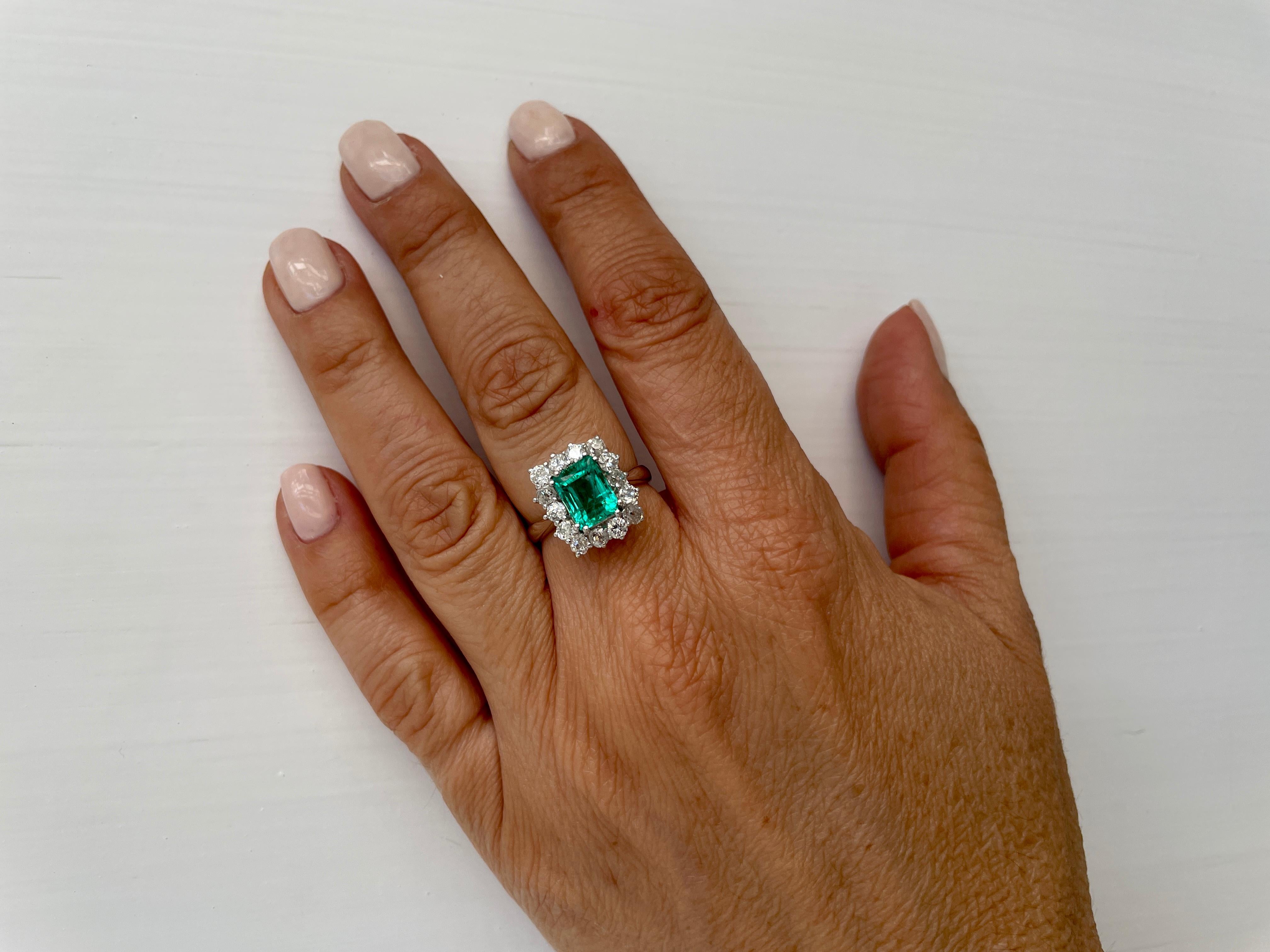 Estate Colombian Emerald Diamond Ring 6