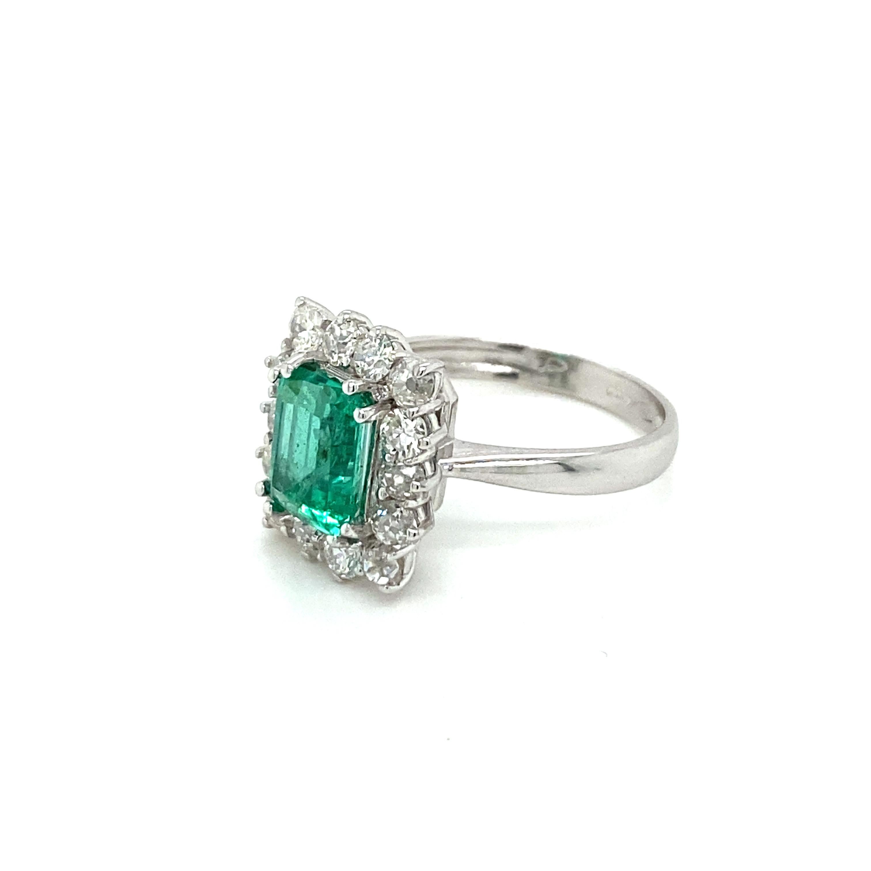 Women's Estate Colombian Emerald Diamond Ring