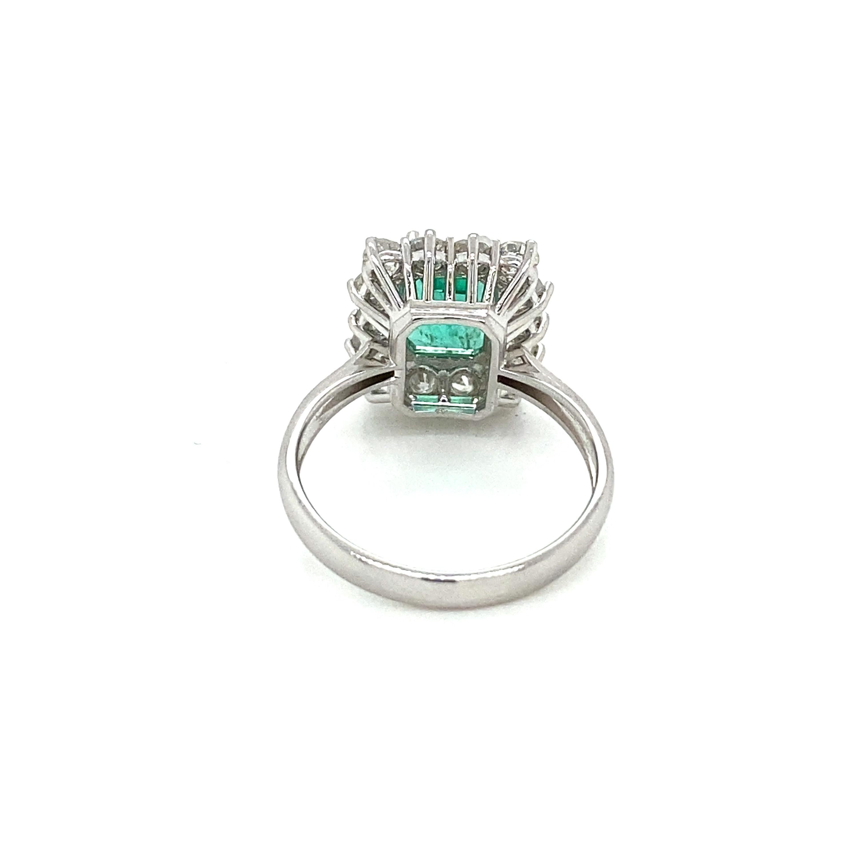 Estate Colombian Emerald Diamond Ring 1