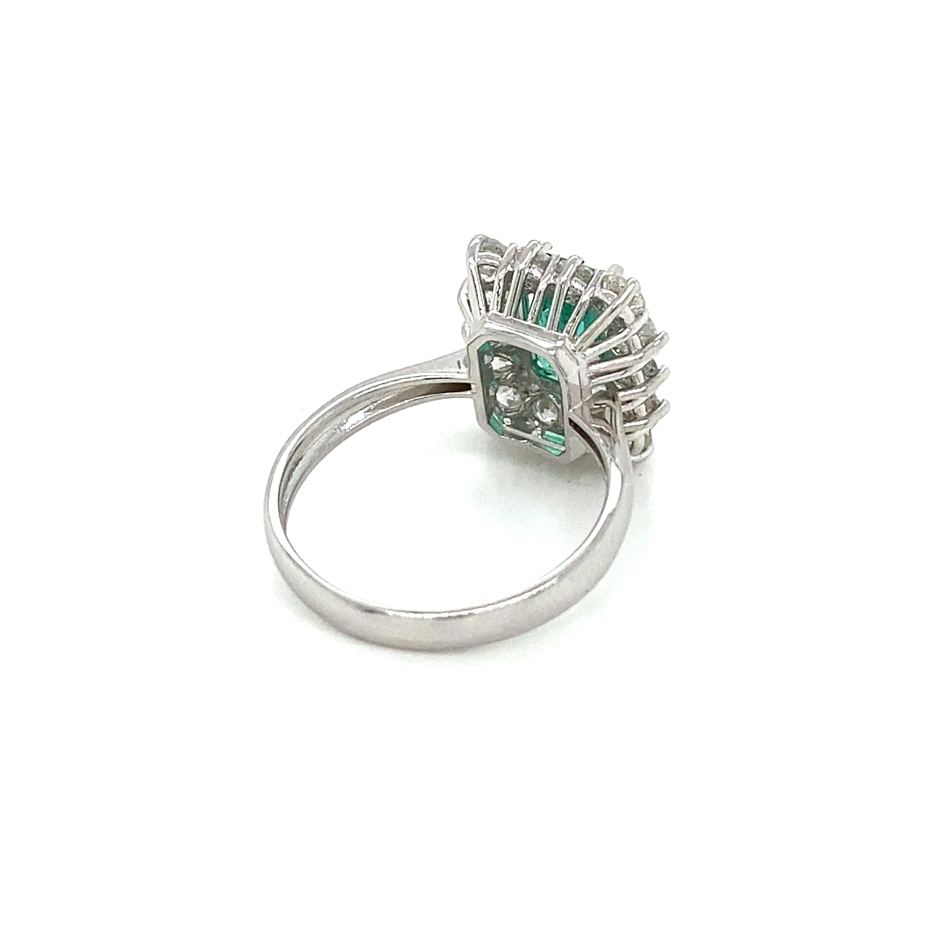 Estate Colombian Emerald Diamond Ring 2