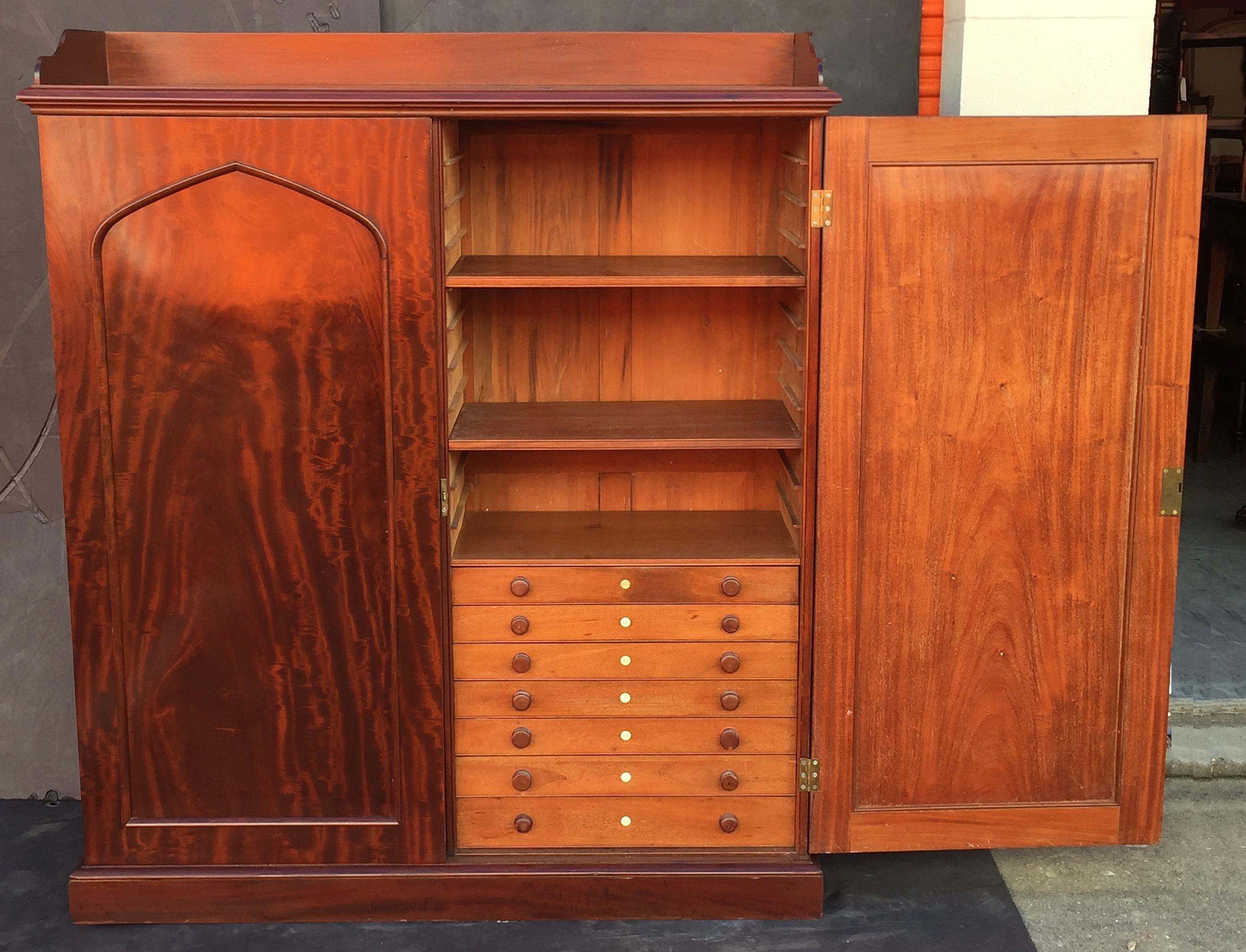 English Estate Compendium or Collector's Cabinet of Mahogany from England For Sale