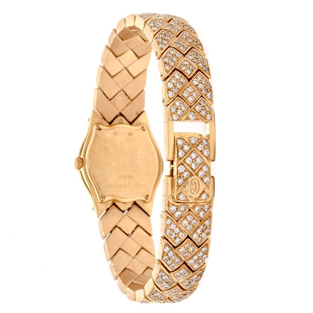 Concord Ladies Yellow Gold Diamond Bracelet Quartz Wristwatch In Excellent Condition In Miami, FL