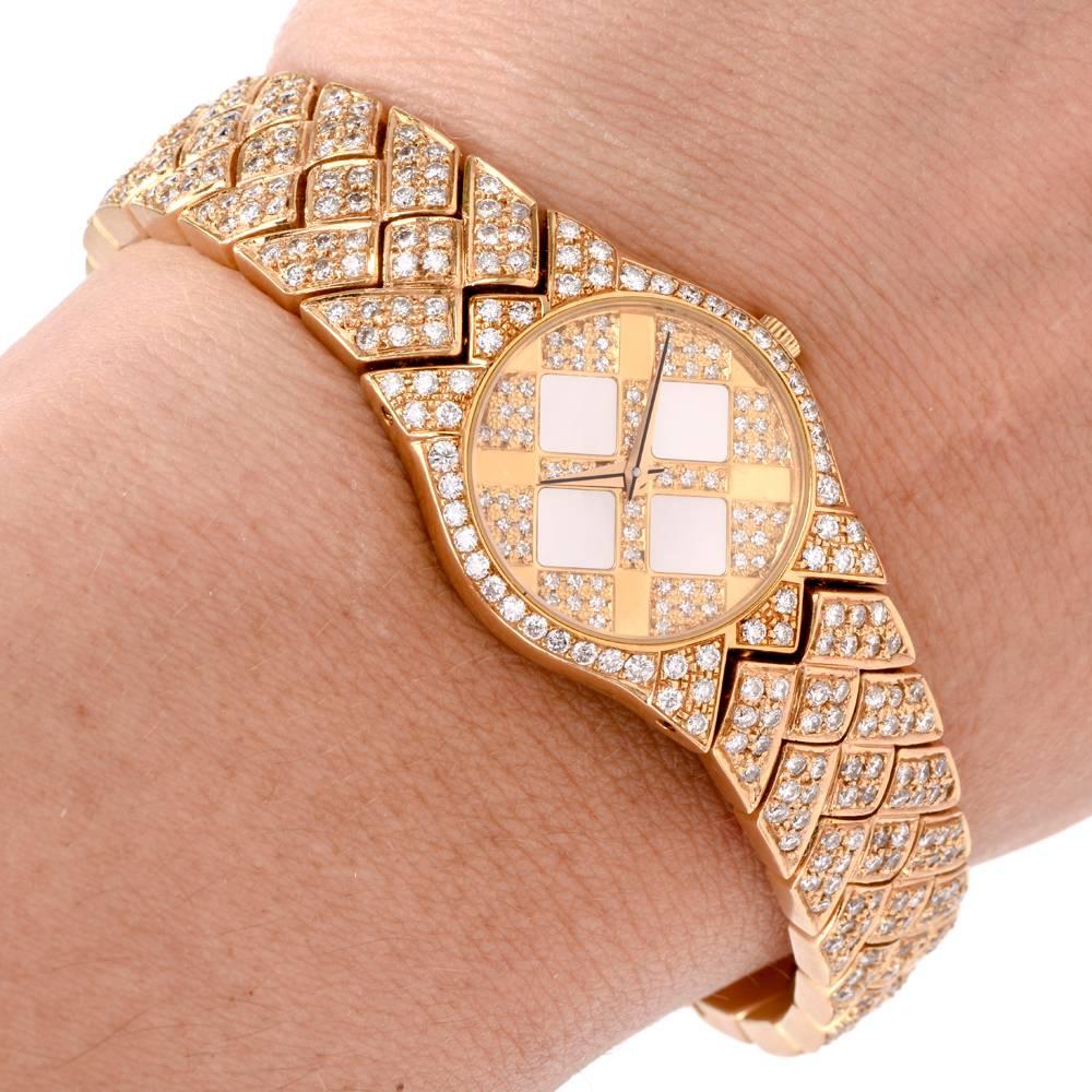 Concord Ladies Yellow Gold Diamond Bracelet Quartz Wristwatch 1