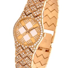 Retro Concord Ladies Yellow Gold Diamond Bracelet Quartz Wristwatch