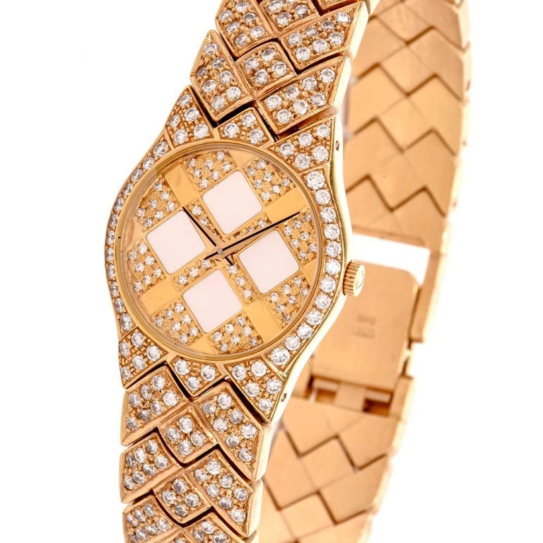 Concord Ladies Yellow Gold Diamond Bracelet Quartz Wristwatch at 1stDibs