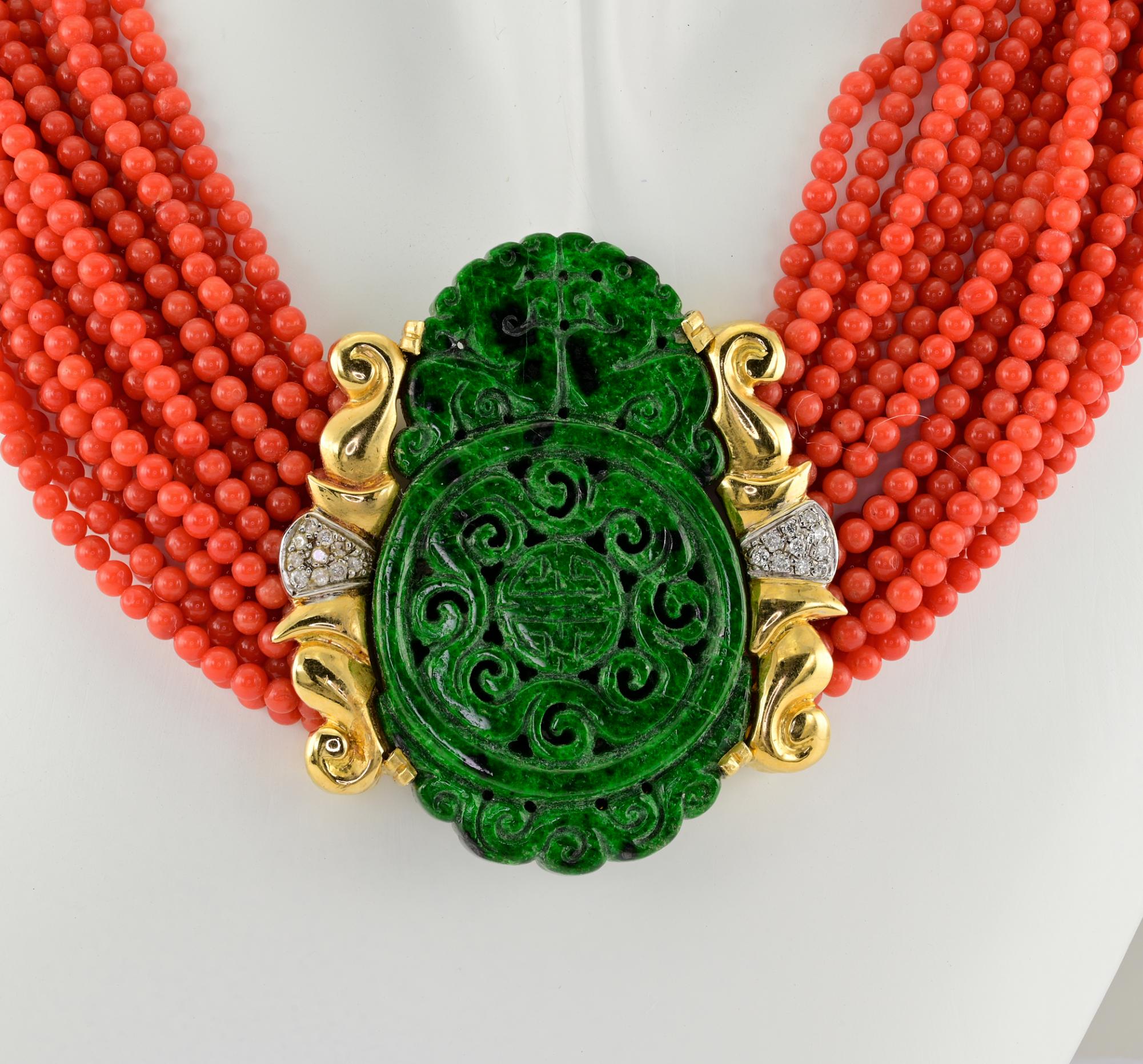 jade and coral necklace