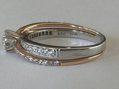 Estate Criss-Cross Two-Tone Double Band Diamond Ring