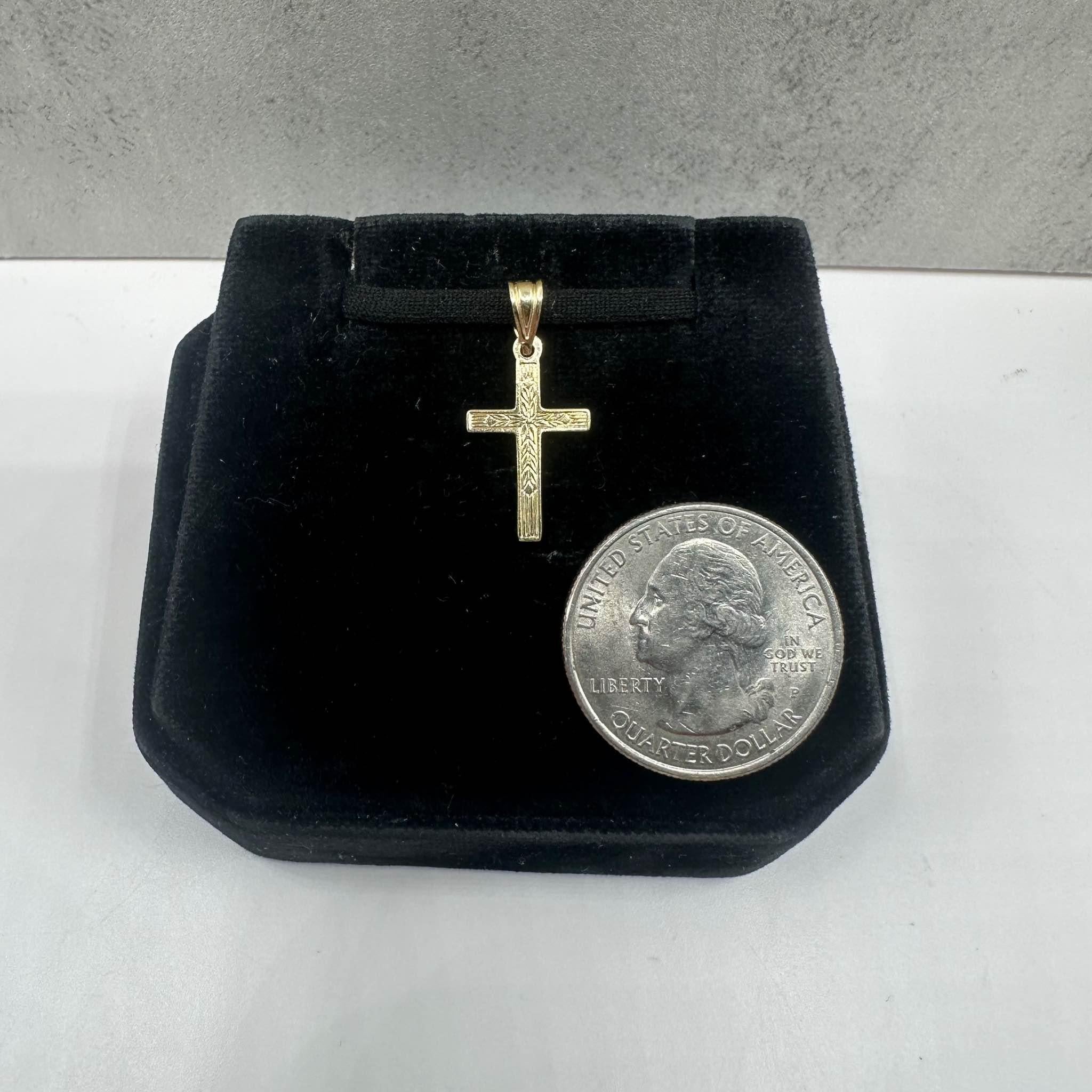 Nachlass-Kreuz-Anhänger aus 14kt Gelbgold - 0,5g, passt kleine Kette Damen