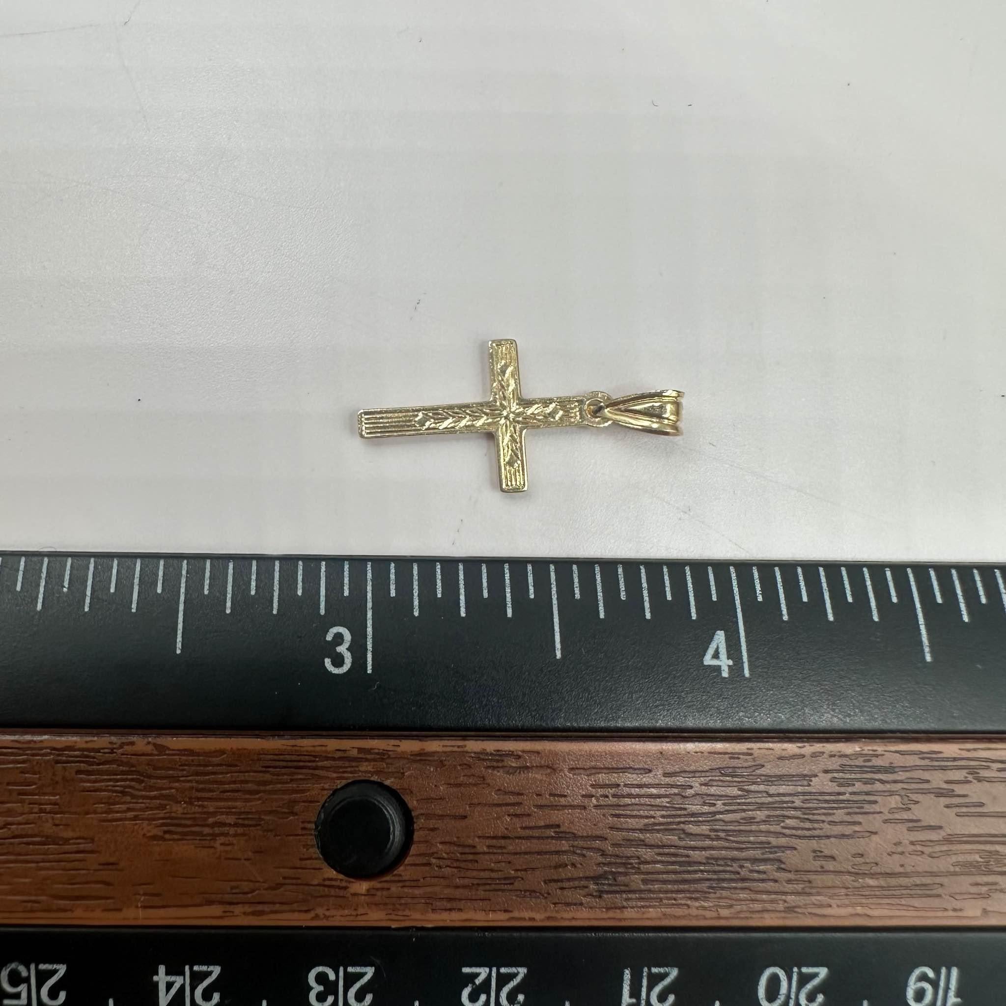 Nachlass-Kreuz-Anhänger aus 14kt Gelbgold - 0,5g, passt kleine Kette 1