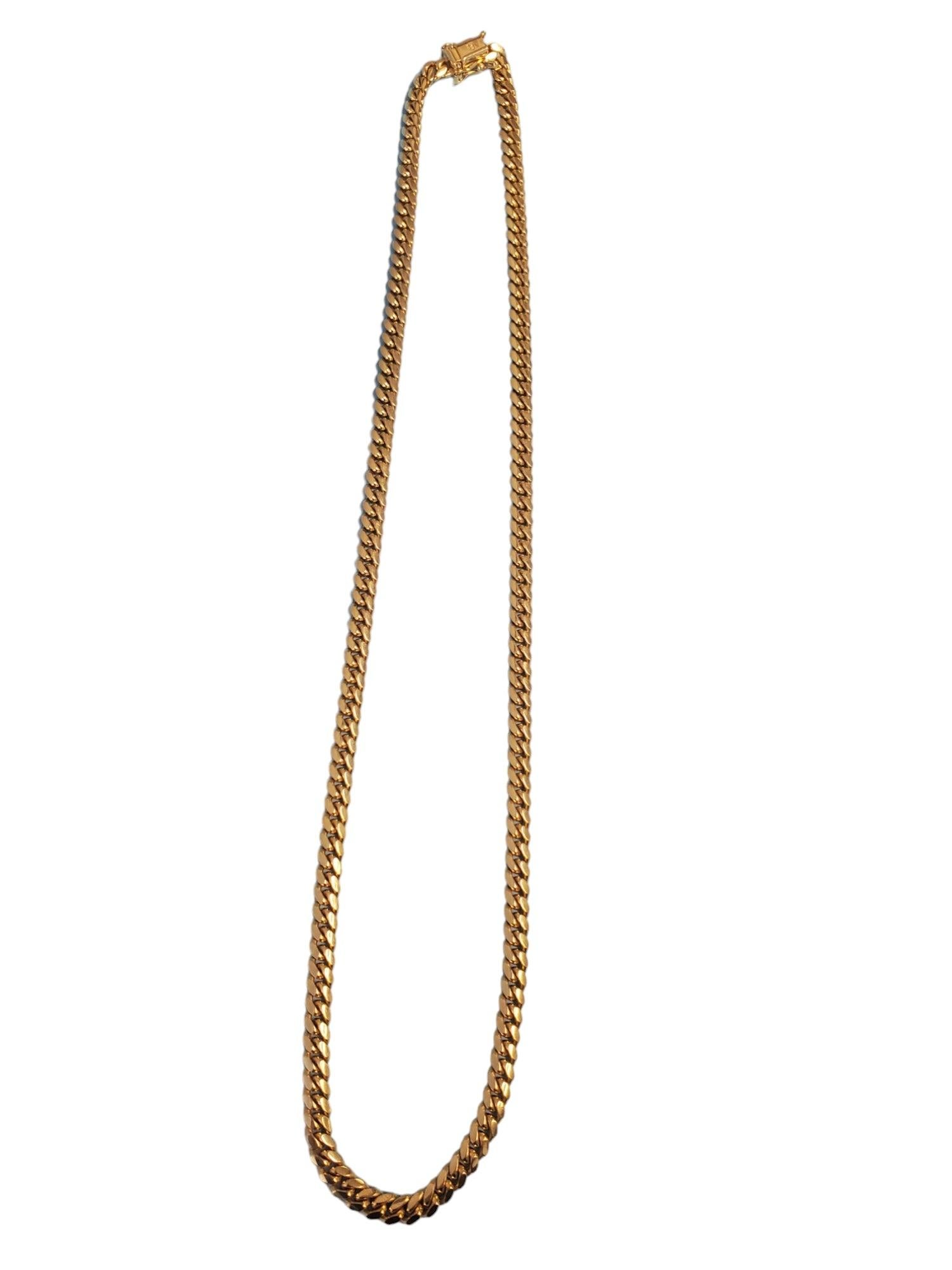 Estate Cuban Chain Necklace 10k Yellow Gold 20