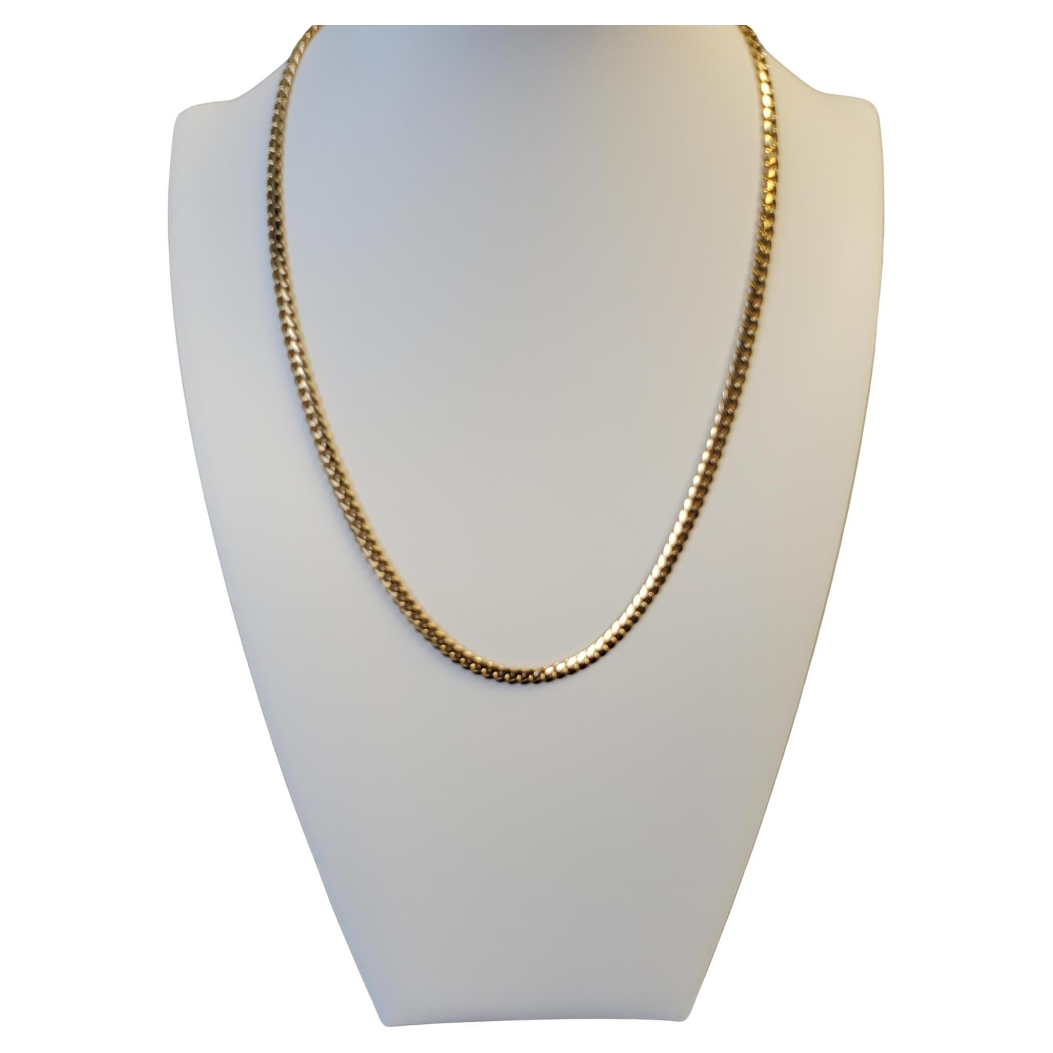 Estate Cuban Chain Necklace 10k Yellow Gold 20" For Sale