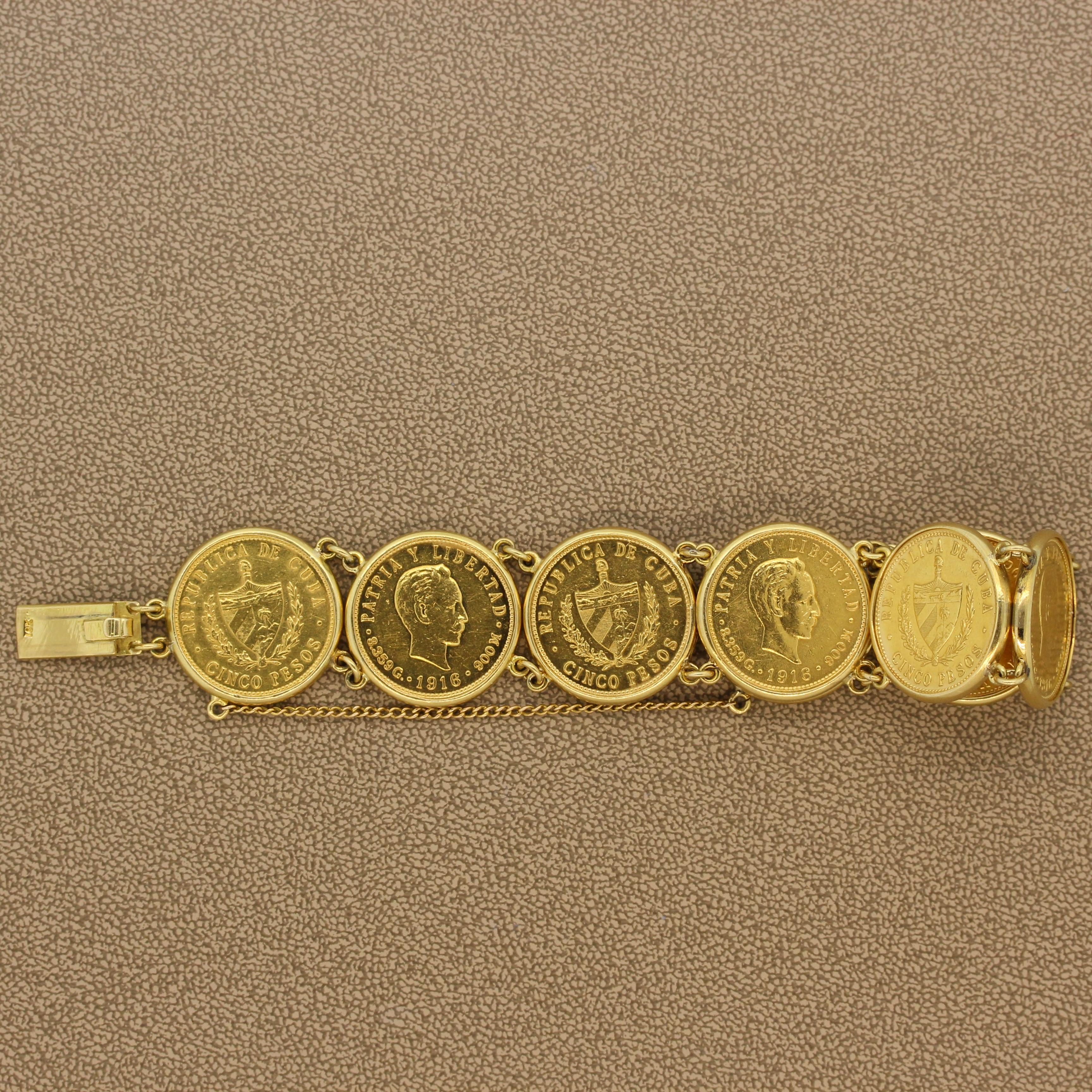 24k gold coin bracelet