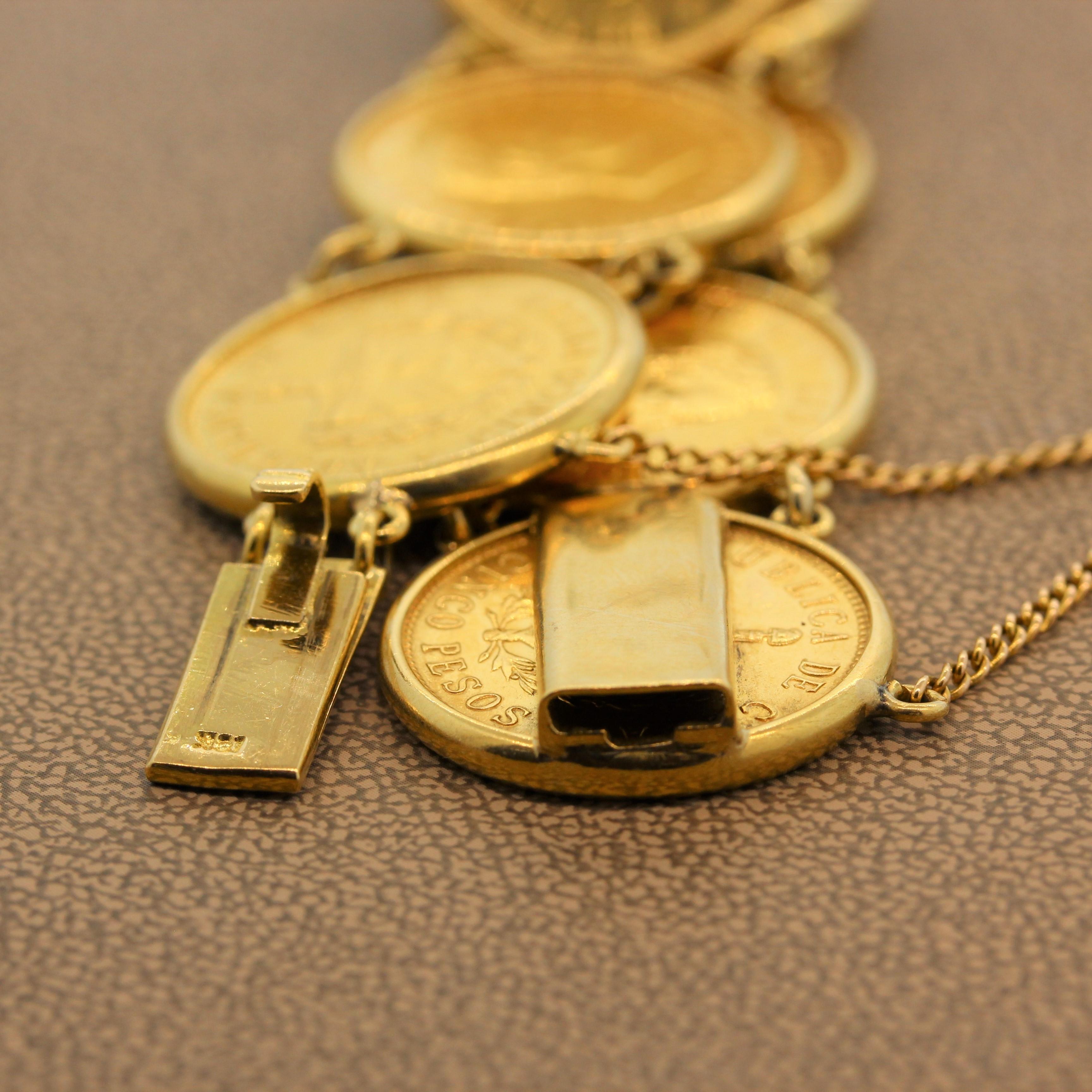 Estate Cuban Peso Gold Coin Bracelet 1